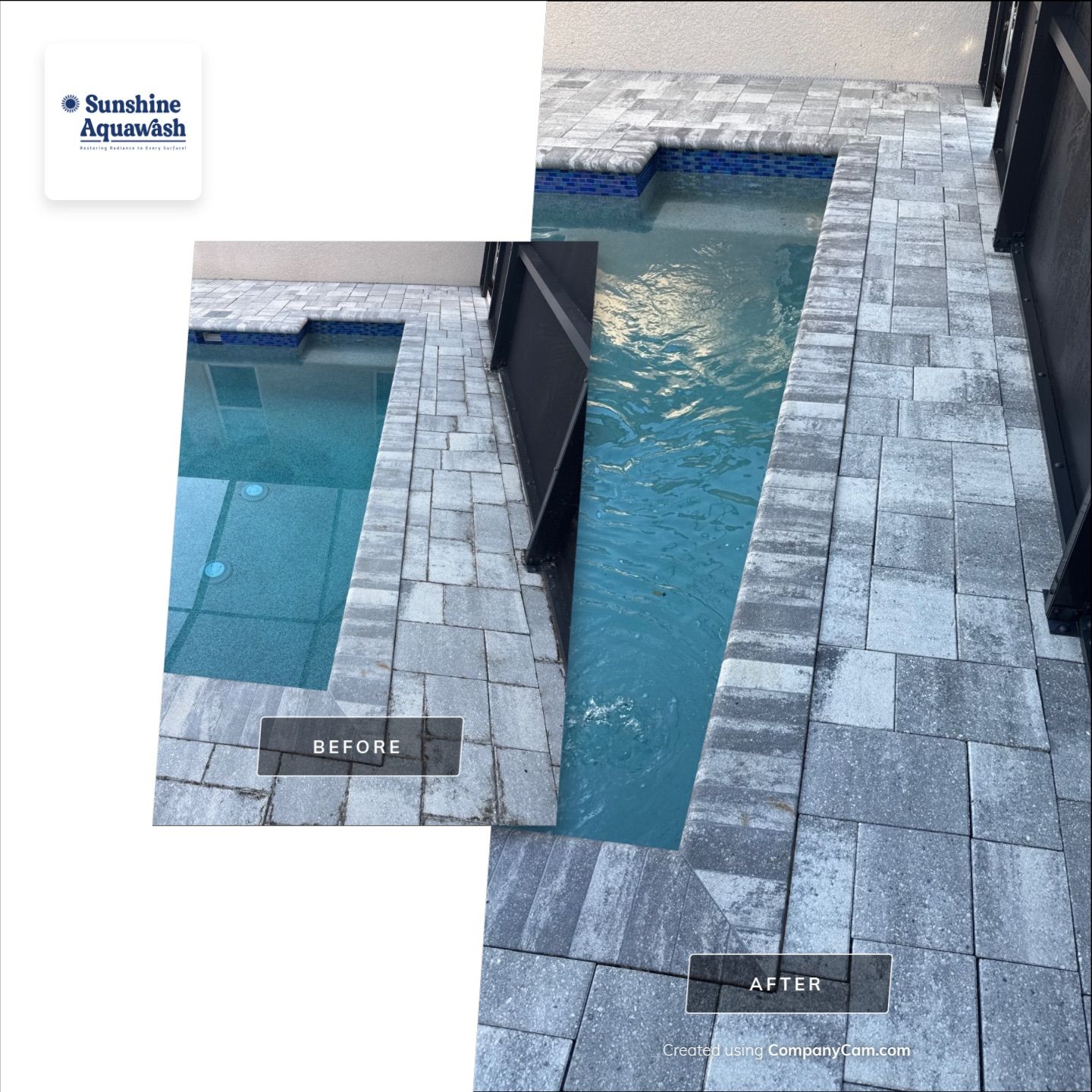 Paver Pool Deck Cleaning in Ellenton, FL by Sunshine AquaWash