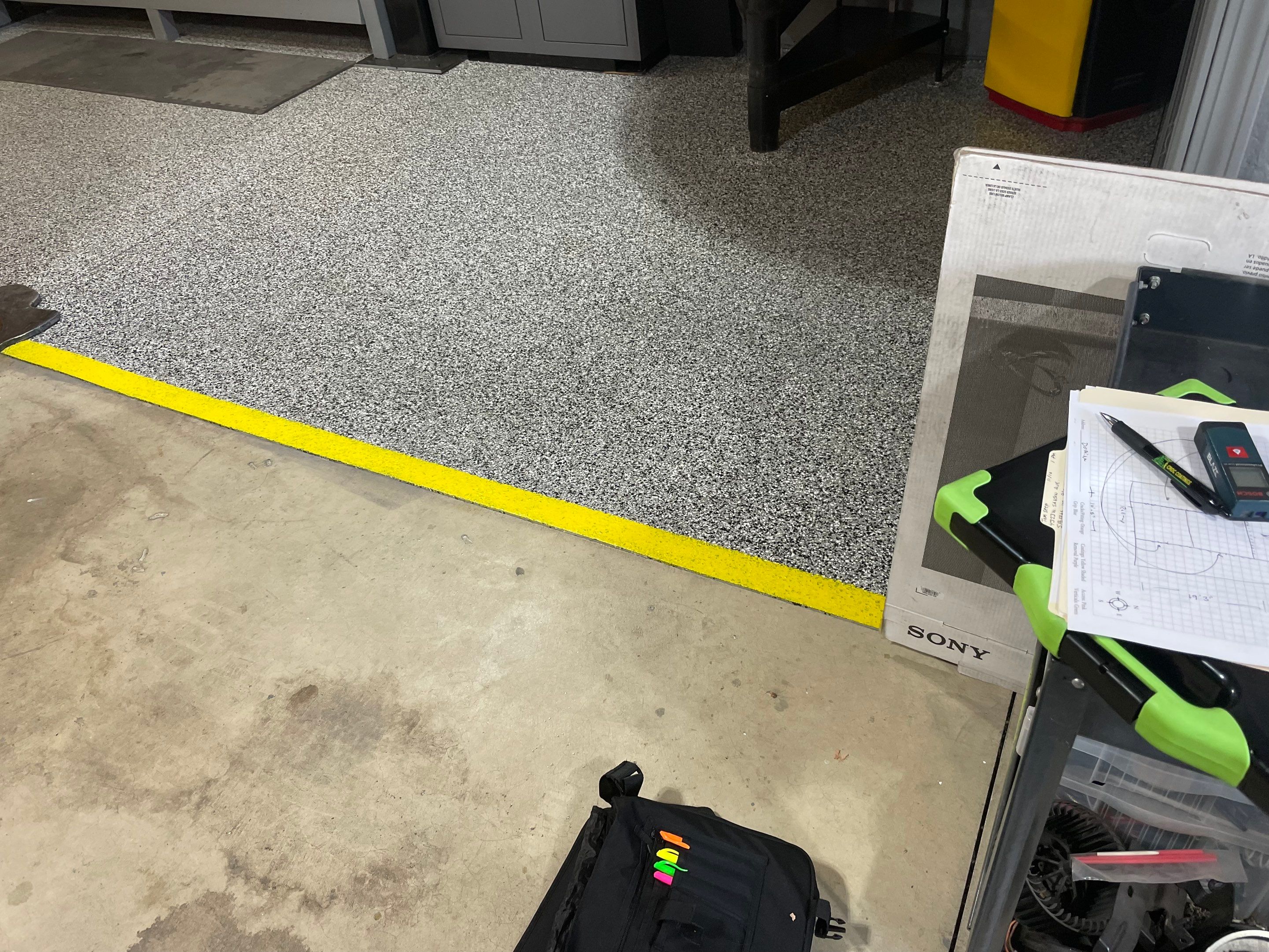 Garage Transformation using Slate Stone by Croc Coatings, LLC