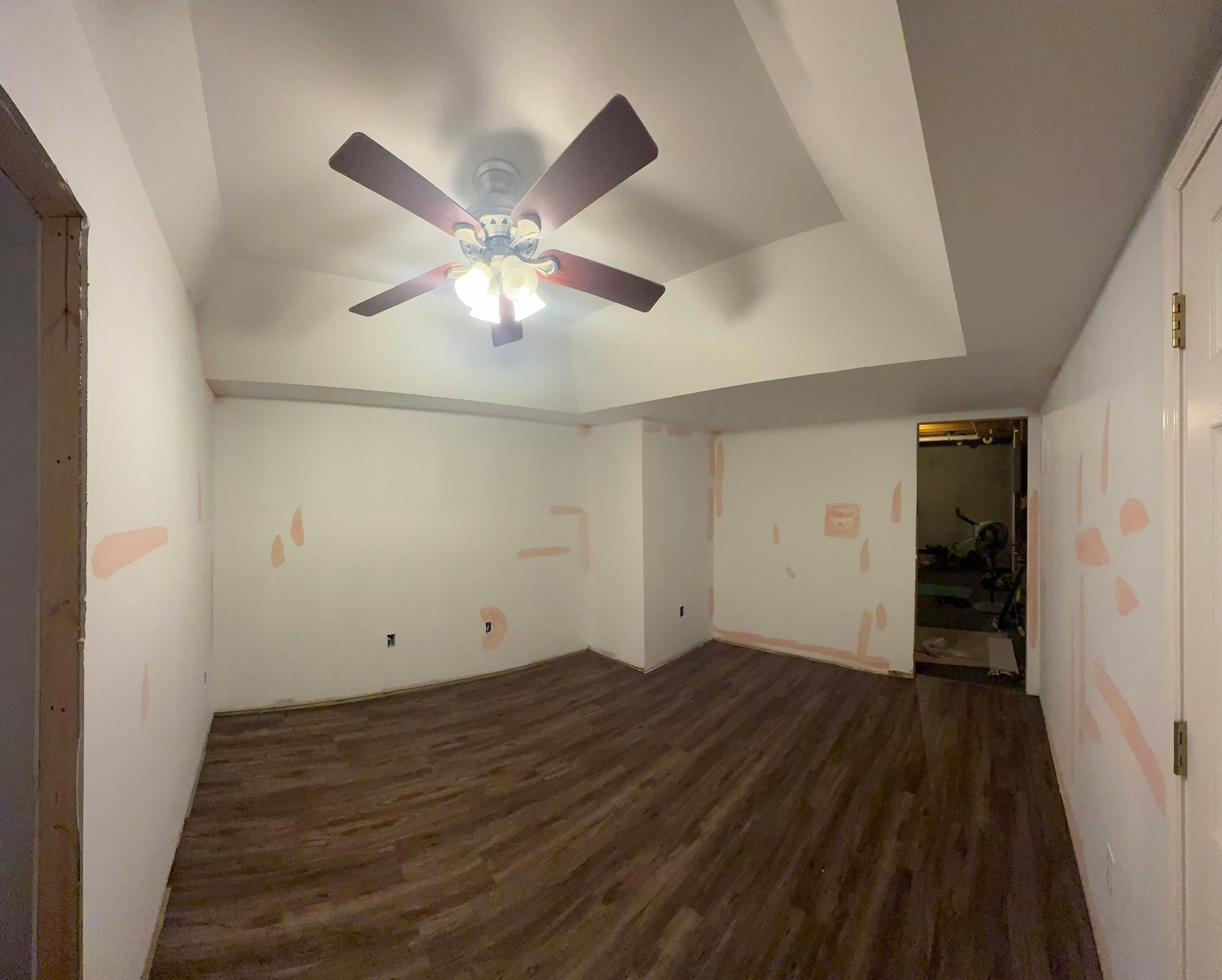 Full Basement Remodeling with Custom Flooring and Tray Ceilings in Marietta by Swift Home Renovations