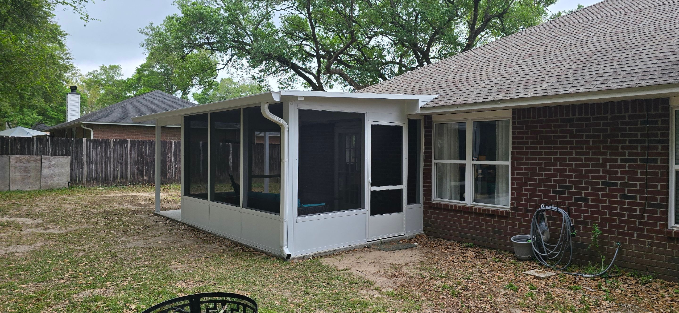 Screen Room w/Adjacent Patio Cover by Titan Sunrooms