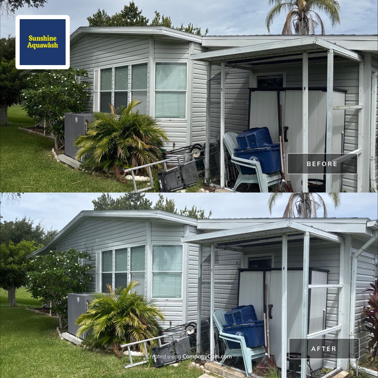 Mobile Home Soft Wash & Gutter Brightening in Ellenton, FL by Sunshine AquaWash