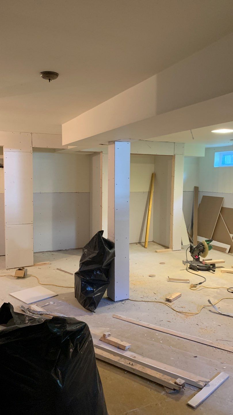 Basement rebuilt after flood by Eco-Nature Construction Inc.