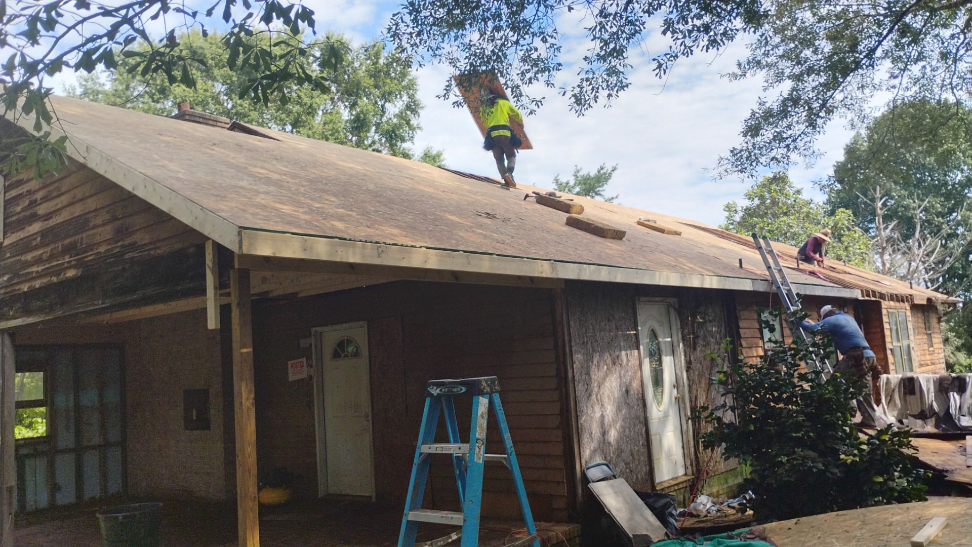 Syler roofing job by BROCK BUILDERS 