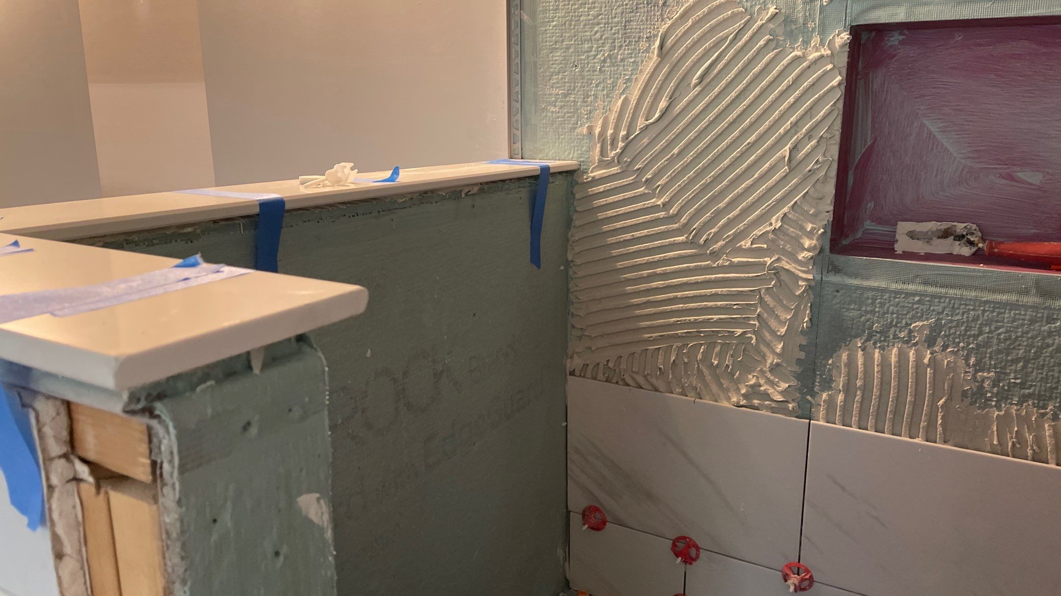 Bright Bathroom Remodel with Wall Removal, Stand Alone Tub and New Vanity by Footprints Floors of Coastal Carolina