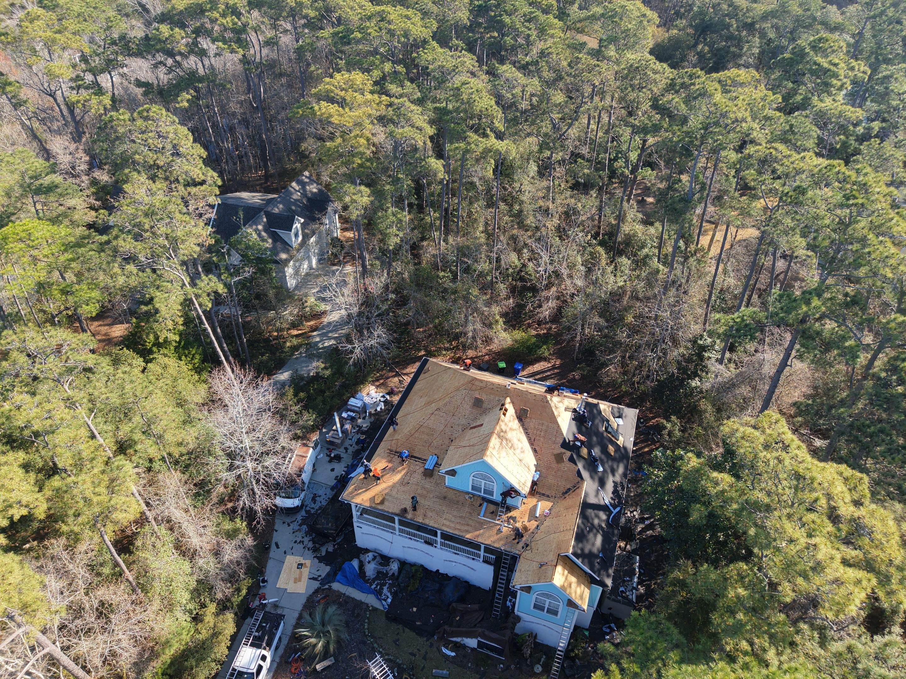 Indigo Plantation Southport NC Fortified Roof Replacement Southport NC CertainTeed Landmark Pro Cobblestone Gray Skylight Installation by RGR Construction and Roofing, LLC