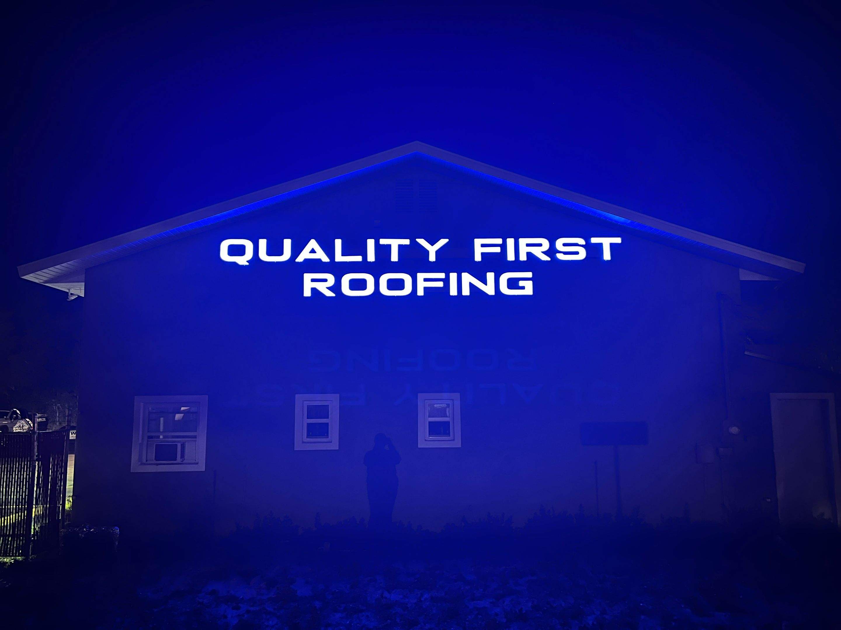 Channel Letters for Quality First Roofing by SignCrafters