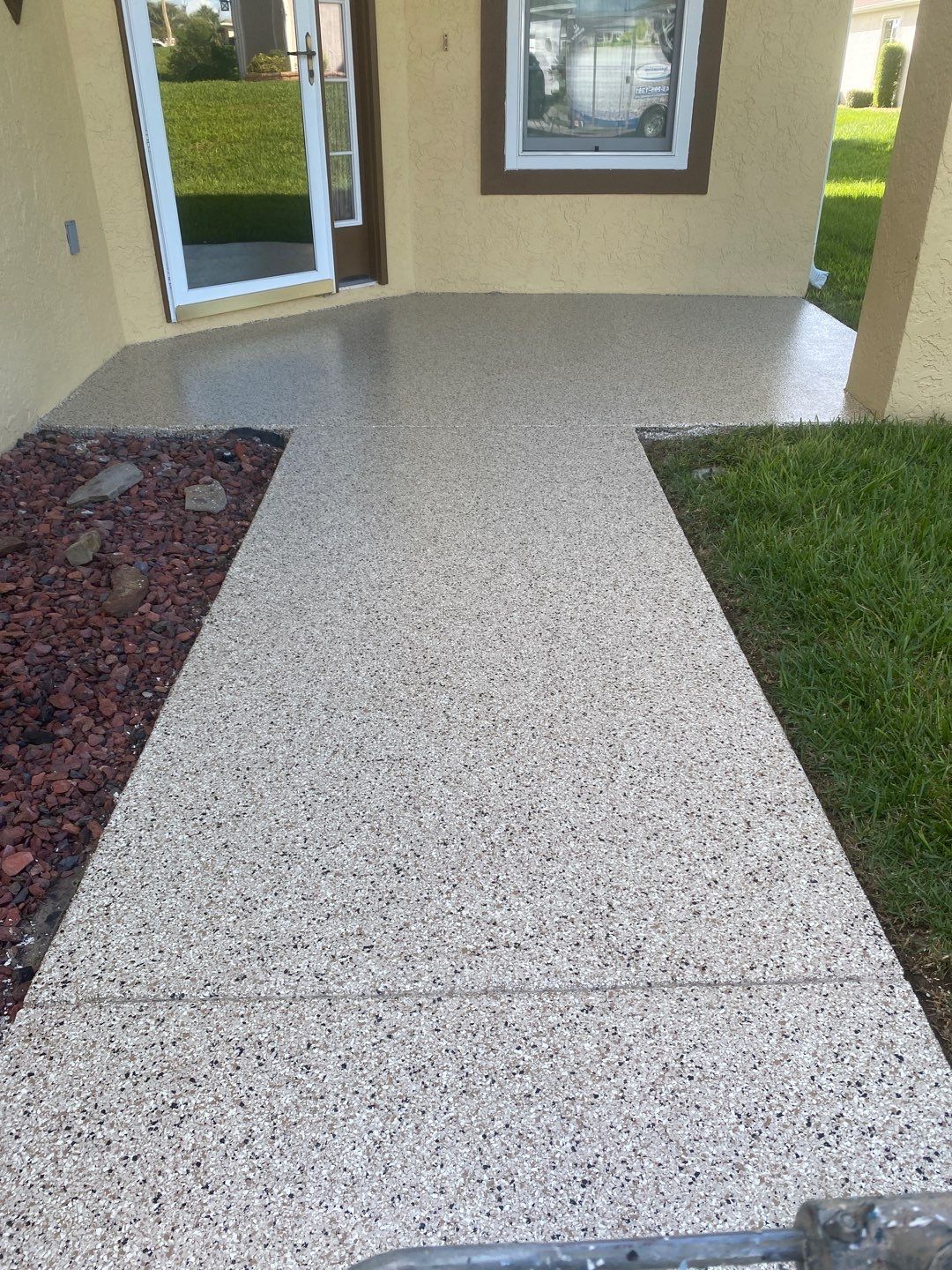 Driveway and Sidewalk Driftwood by Innovative Concrete Coatings 