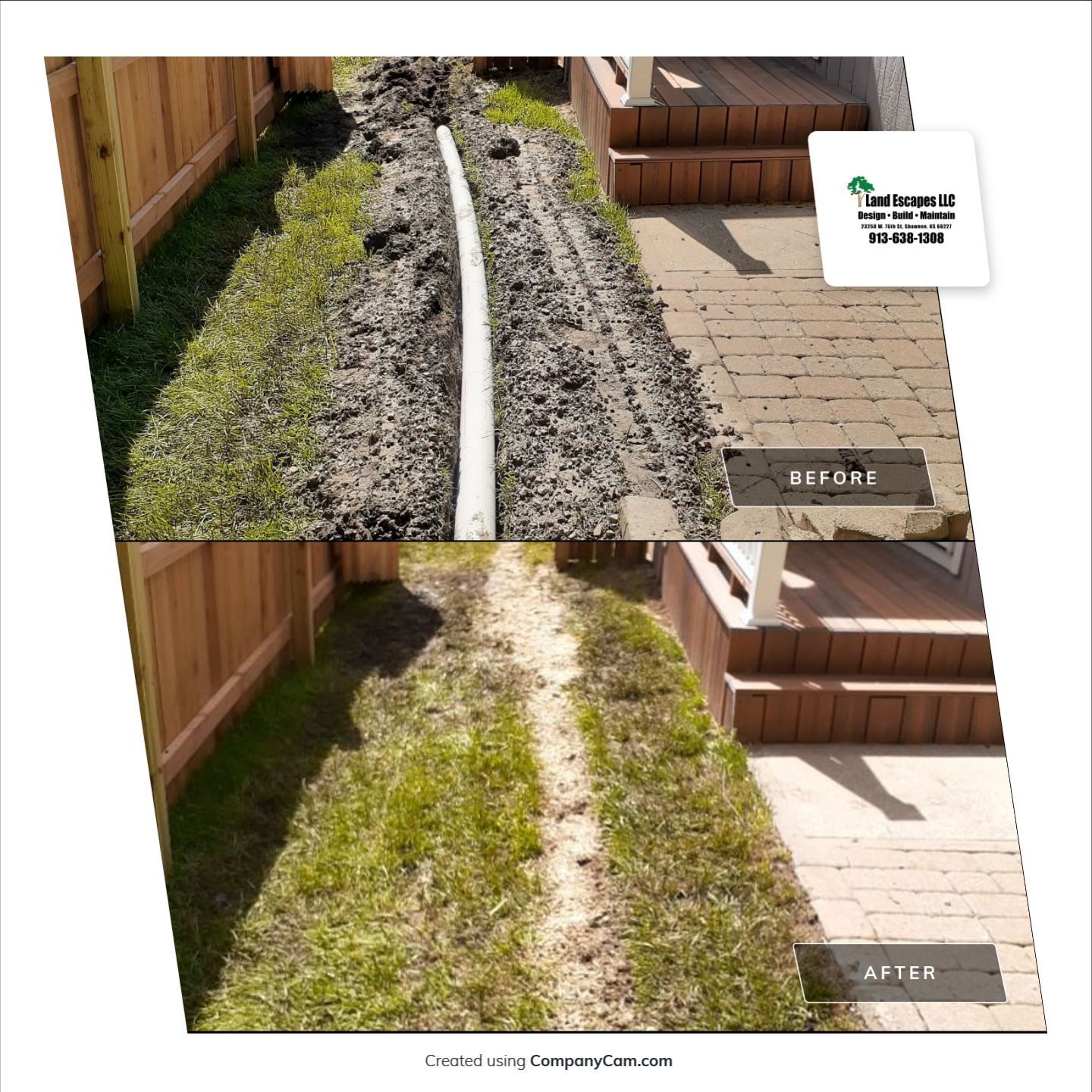 Drainage and Downspout Installation by LAND ESCAPES LLC