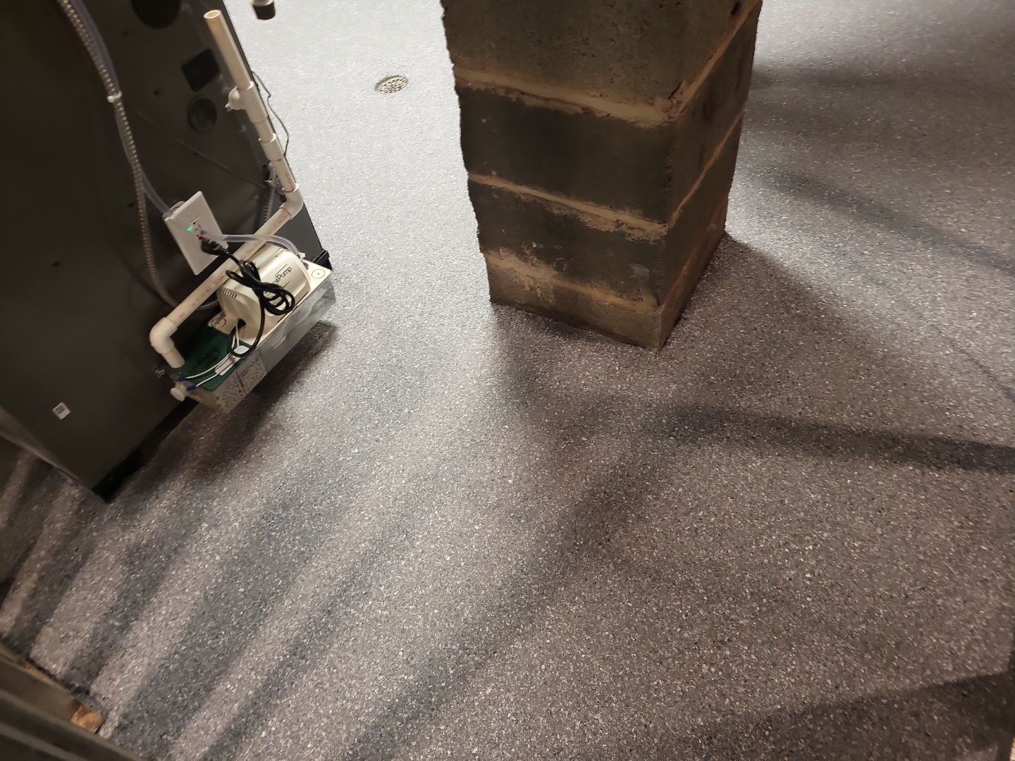 Basement Concrete Floor Coating with Penntek Flake System by Spectrum Painting, LLC