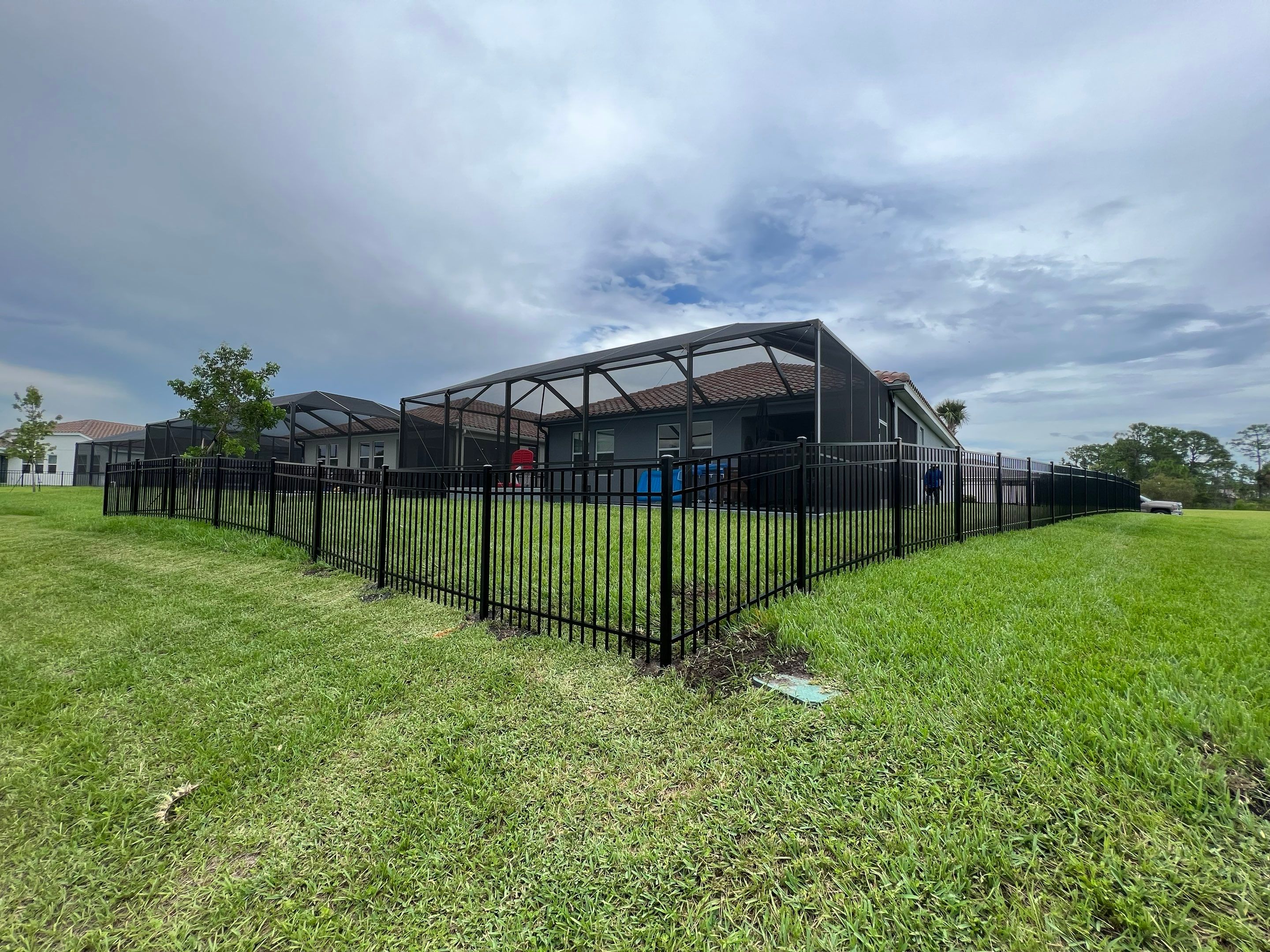 Aluminum Fence Installation using Black 3 Rail Aluminum Fence by Asap fence and gates, LLC