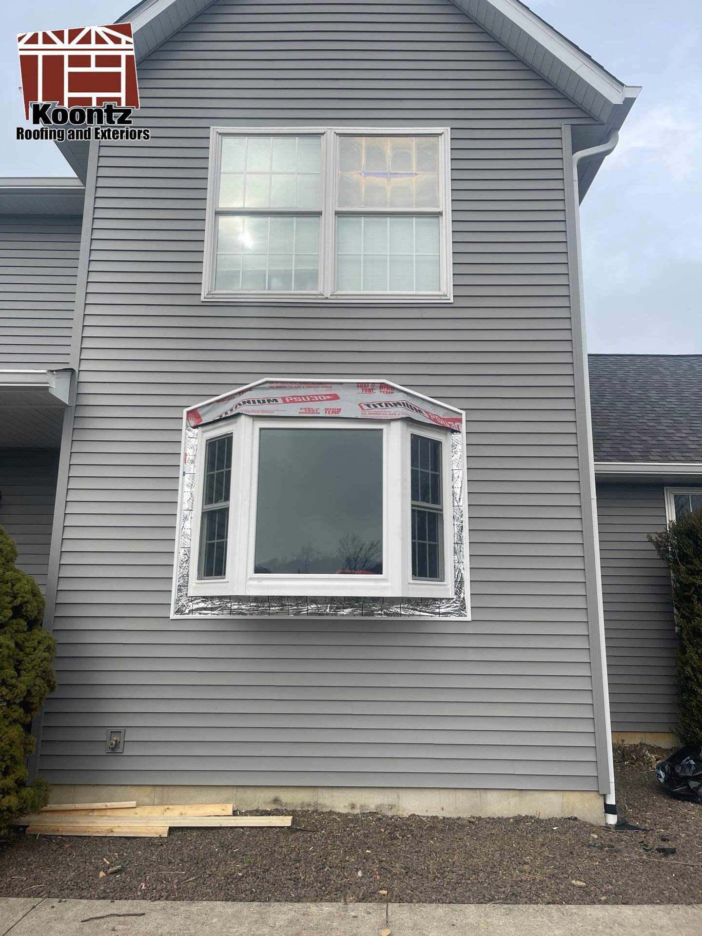 Exterior & Window Installation using CertainTeed Mainstreet & ViWinTech Windows by Koontz Construction