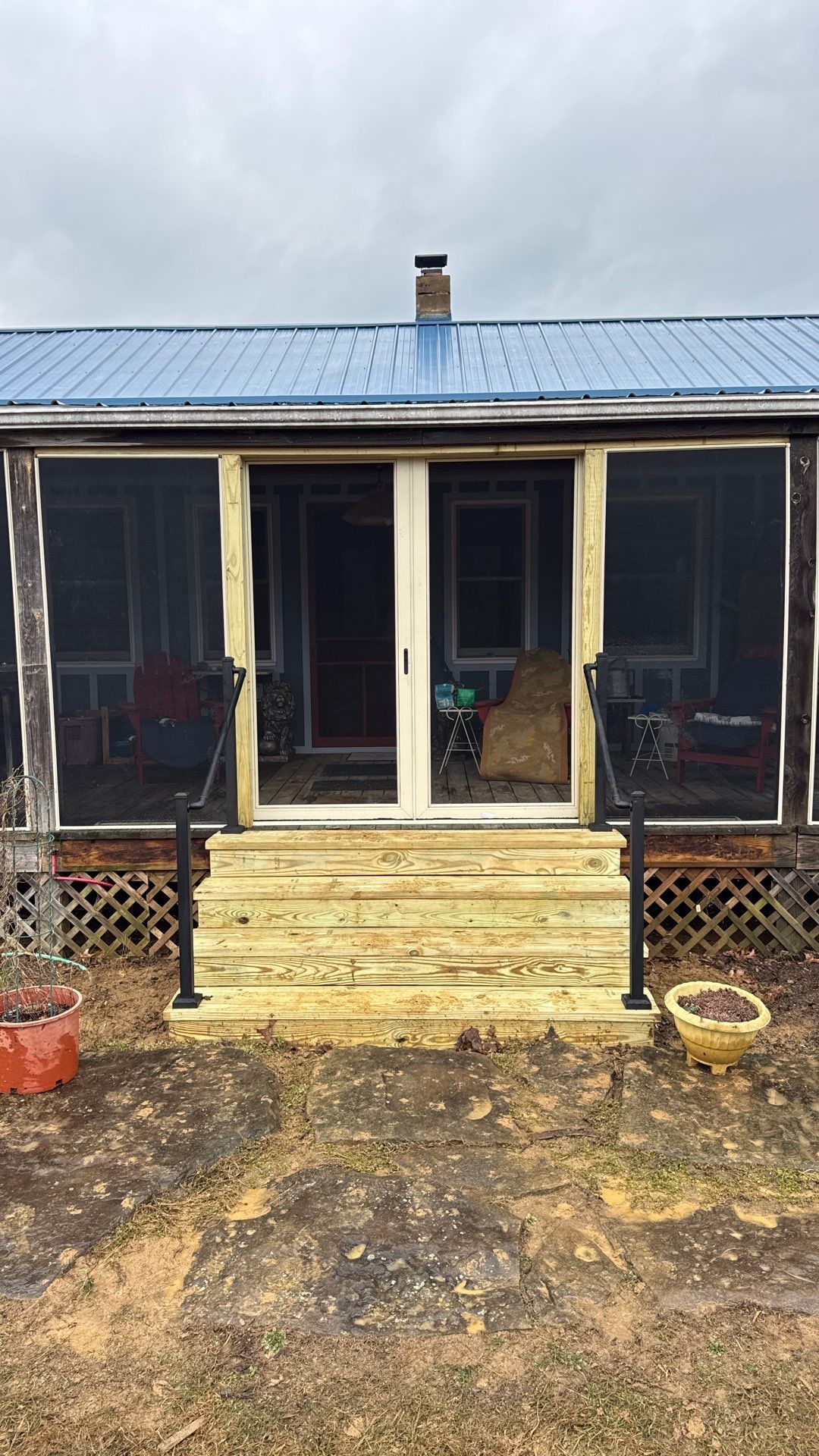 Renick Screened-In Porch Build with Custom Pressure-Treated Stairs by Walnut Hollow Decks & Outdoor Living