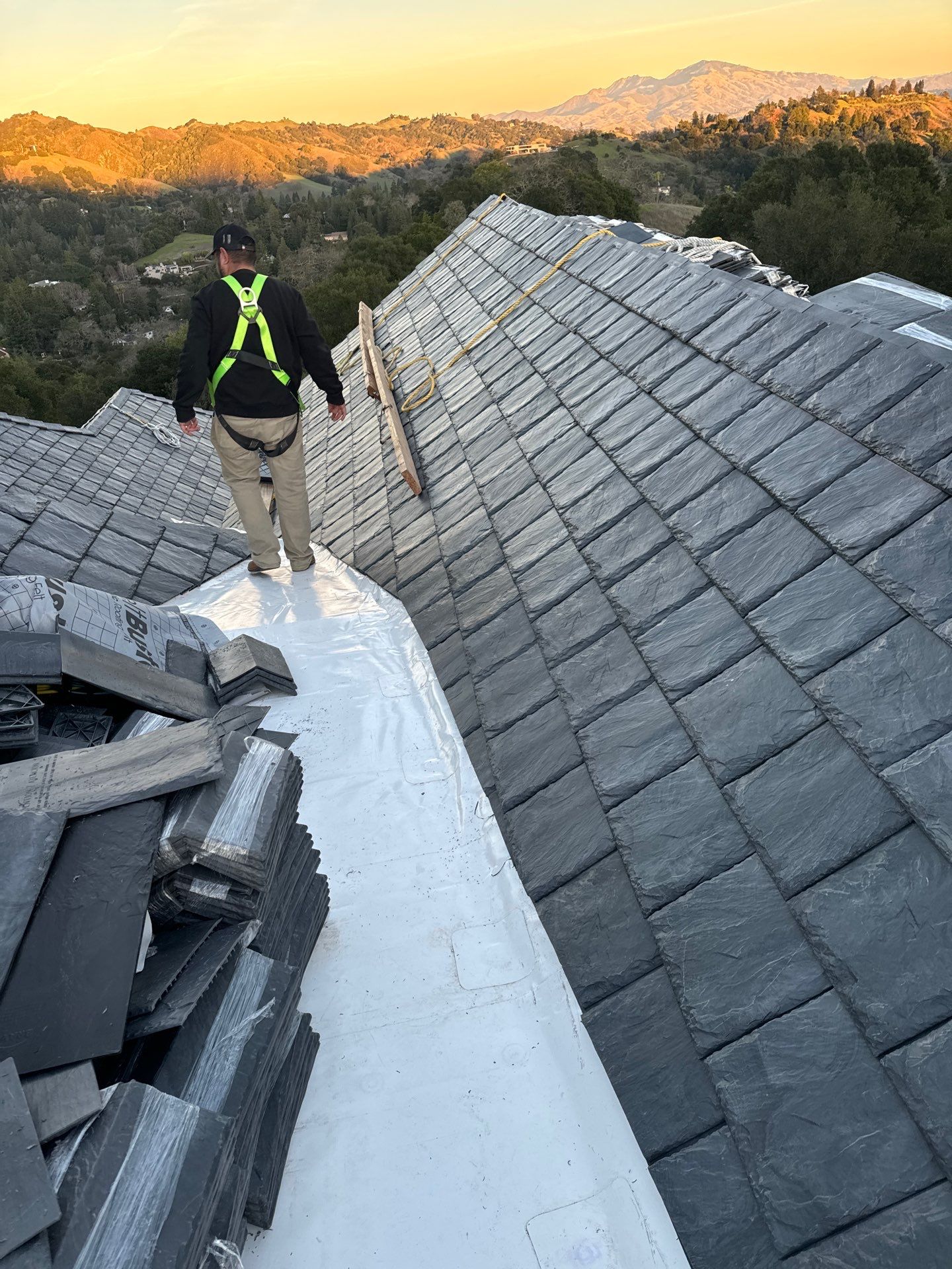 Residential Roofing Installation using Slate by Acker Roofing
