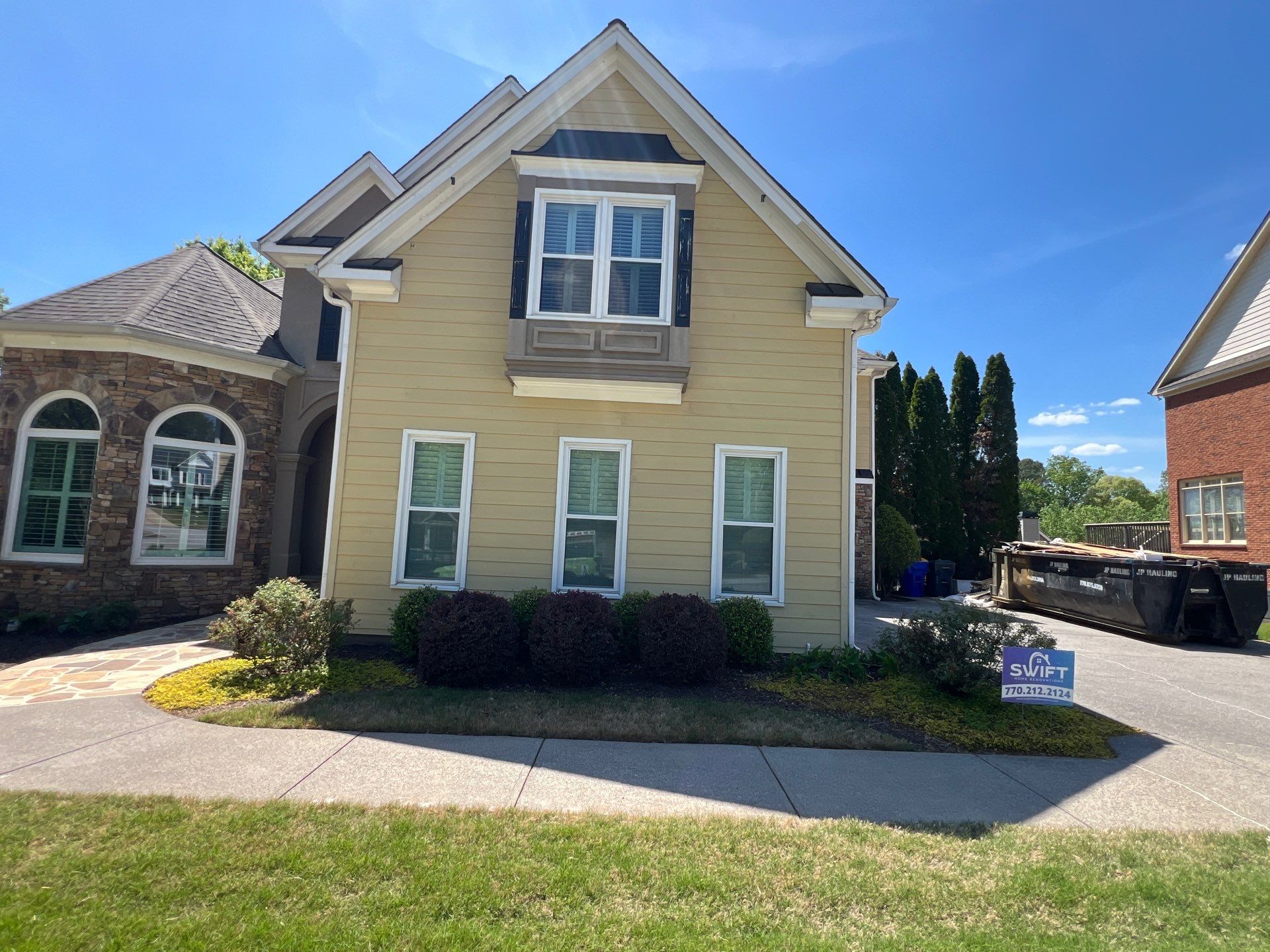 Full Exterior Siding Replacement and Stone Veneer Installation in Roswell by Swift Home Renovations