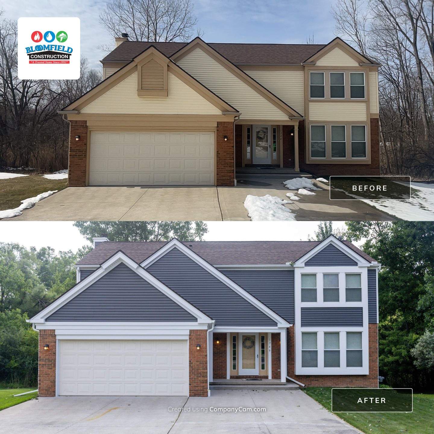 Siding Installation using Certainteed Monogram Vinyl D4" by Bloomfield Construction & Restoration