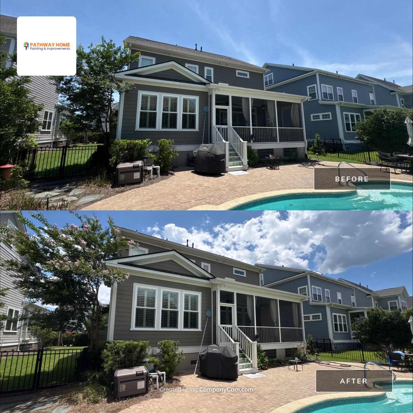 Full Exterior Painting for Two-Story Mt Pleasant Residence by Pathway Home Painting & Improvements