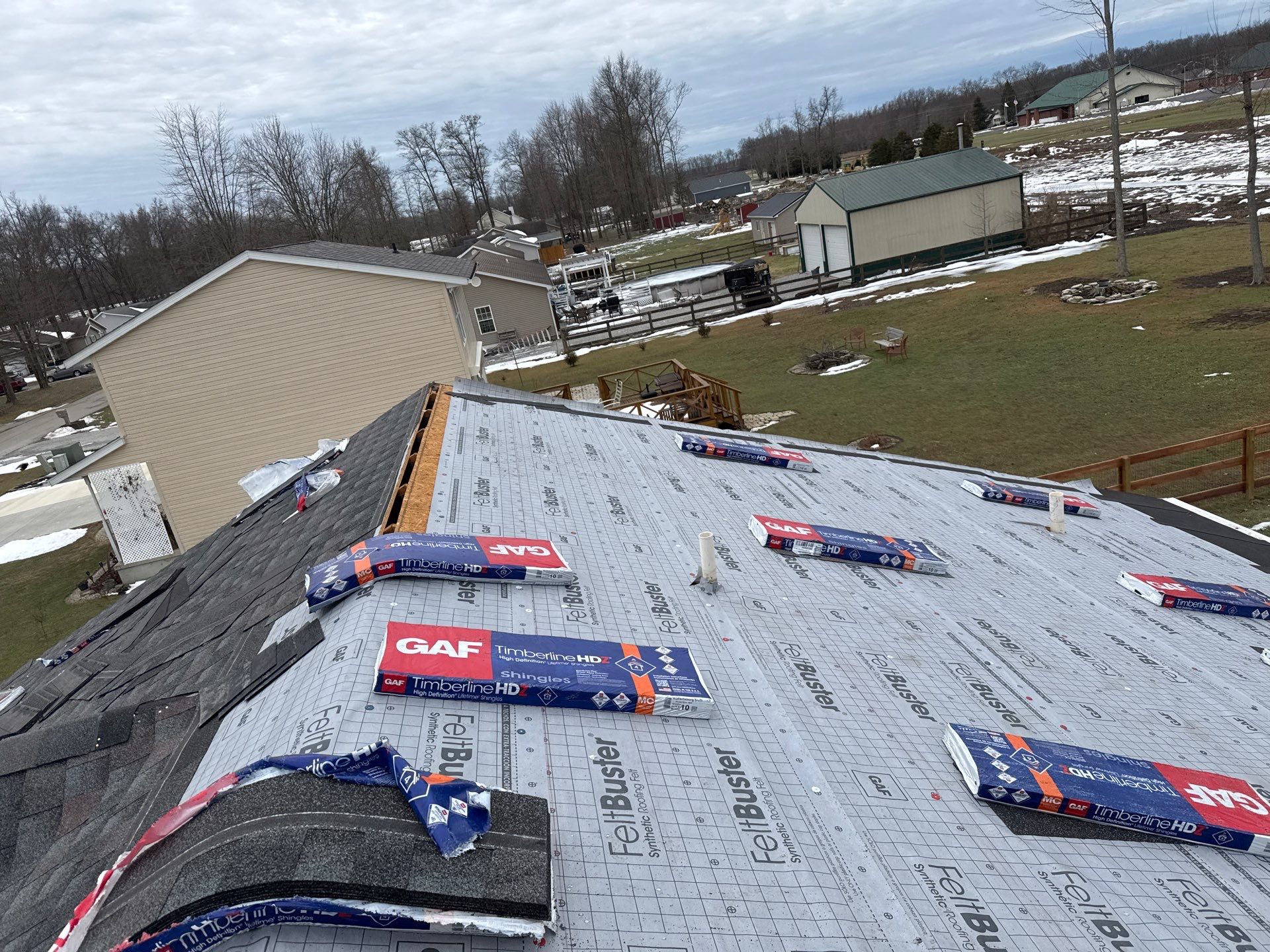 Residential Roofing Installation using Timberline HDZ Shingles - Williamsburg Slate by RoofX 