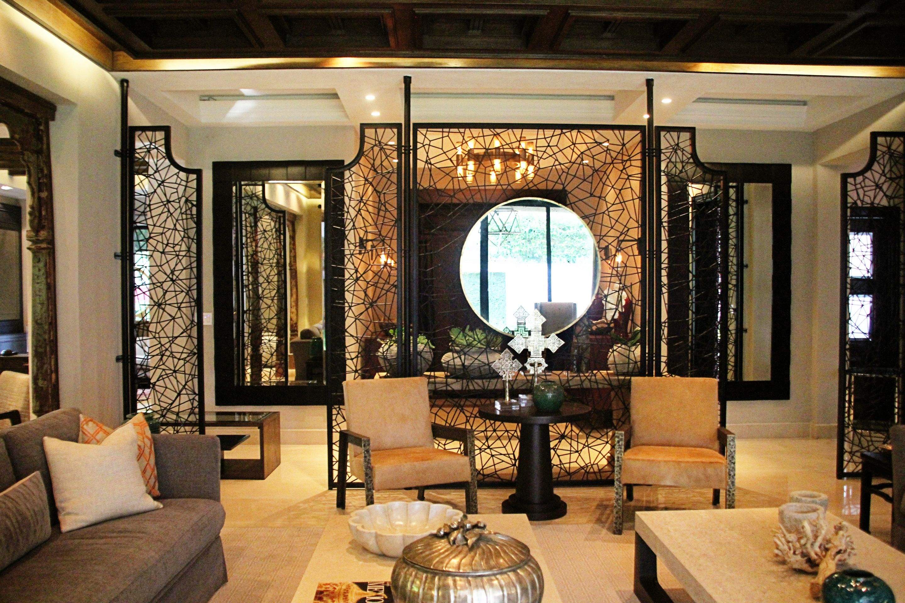 Bespoke Black Metal Geometric Room Dividers and Decorative Screens by Solara Custom Living