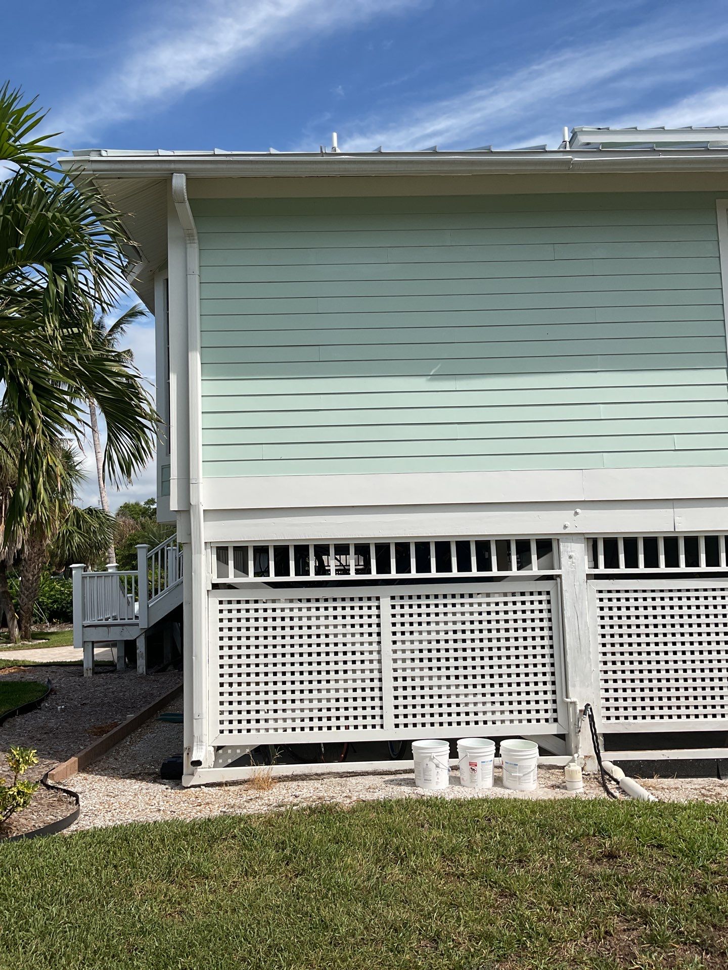 3x4 elbow Downspouts in Sanibel FL by Gutter Professors