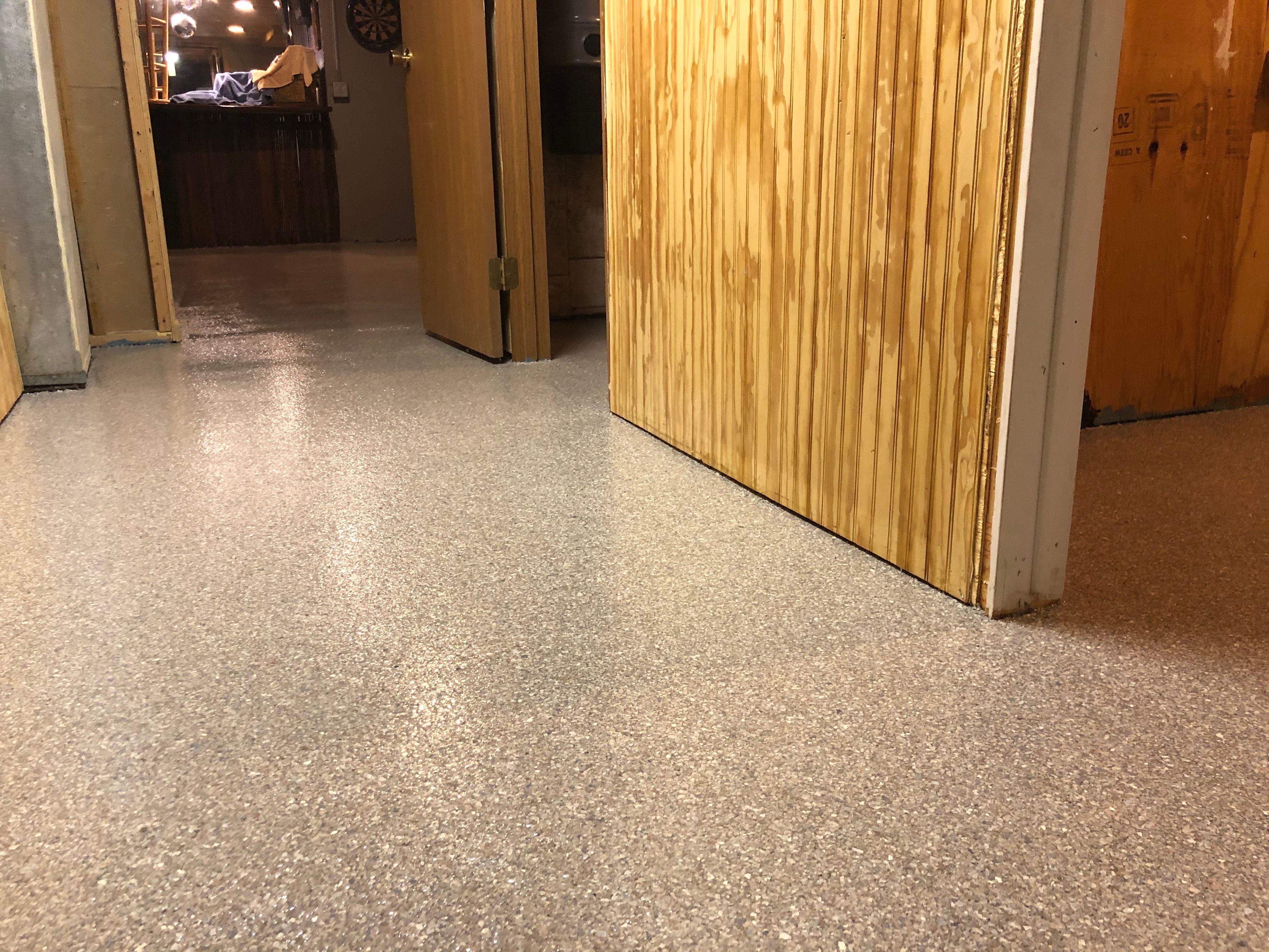 Basement Floor using Fieldstone by Your1DayFloor.com