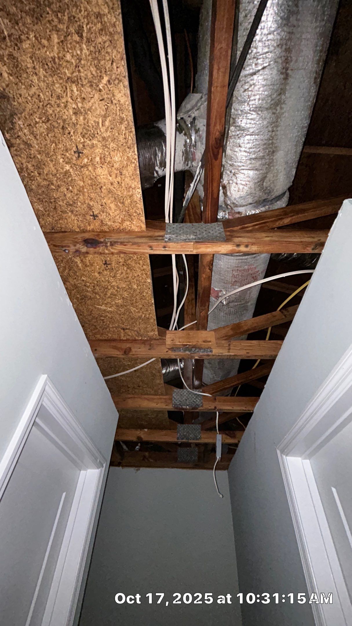 Friable asbestos ceiling abatement with air monitoring by EAS Environmental, LLC.