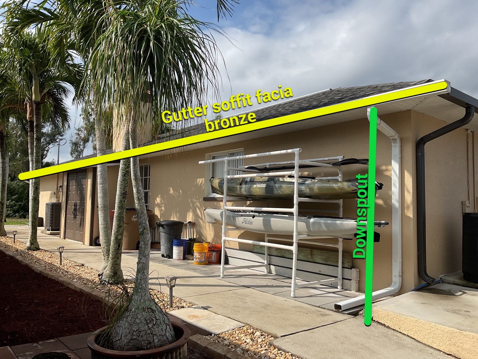 Musket Brown Gutter Installation and Soffit Fascia in Cape Coral FL by Gutter Professors