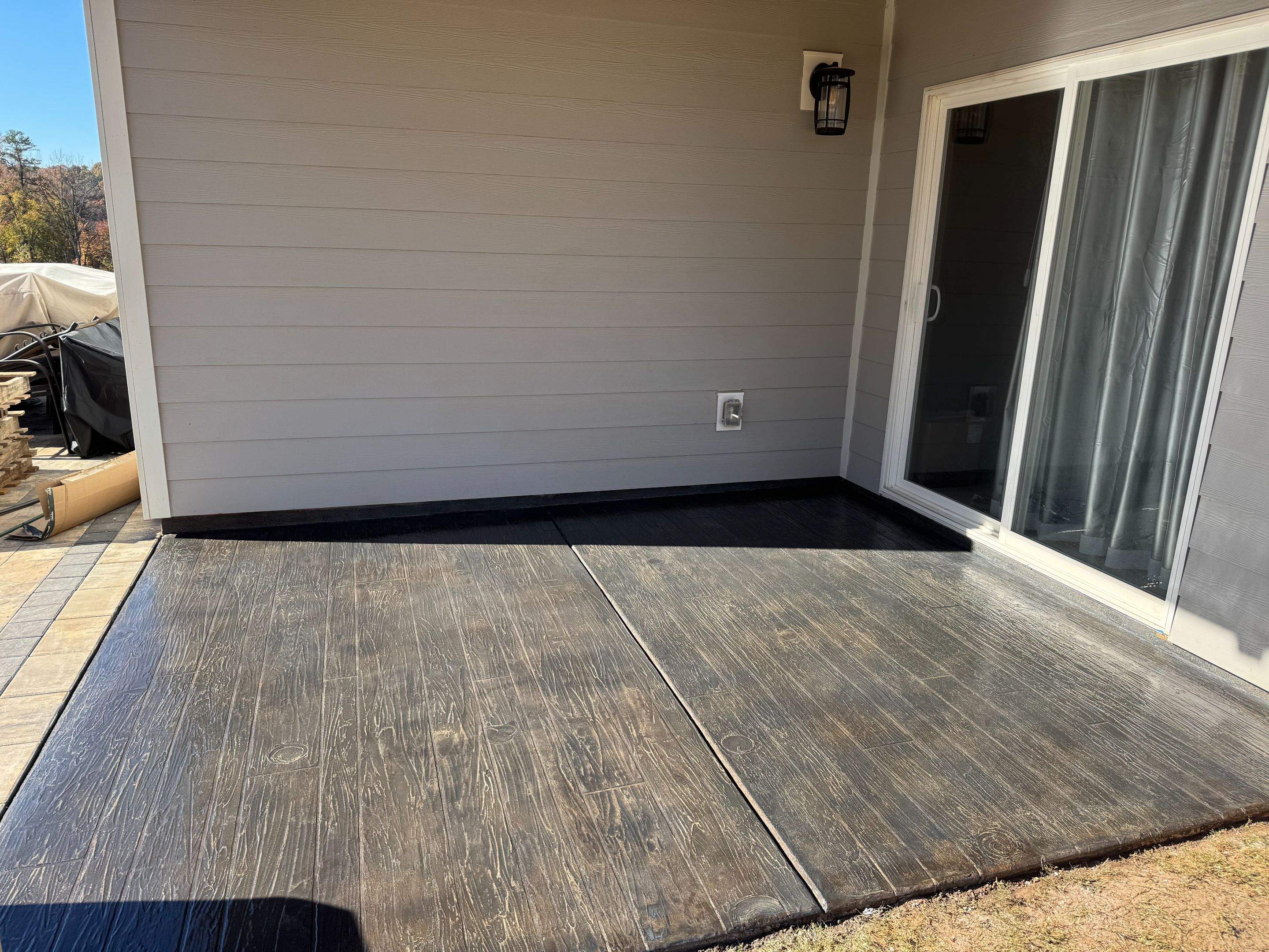 Custom Patio Overlay patios, Custom Flake Garage and Basement by Endure Concrete Coatings