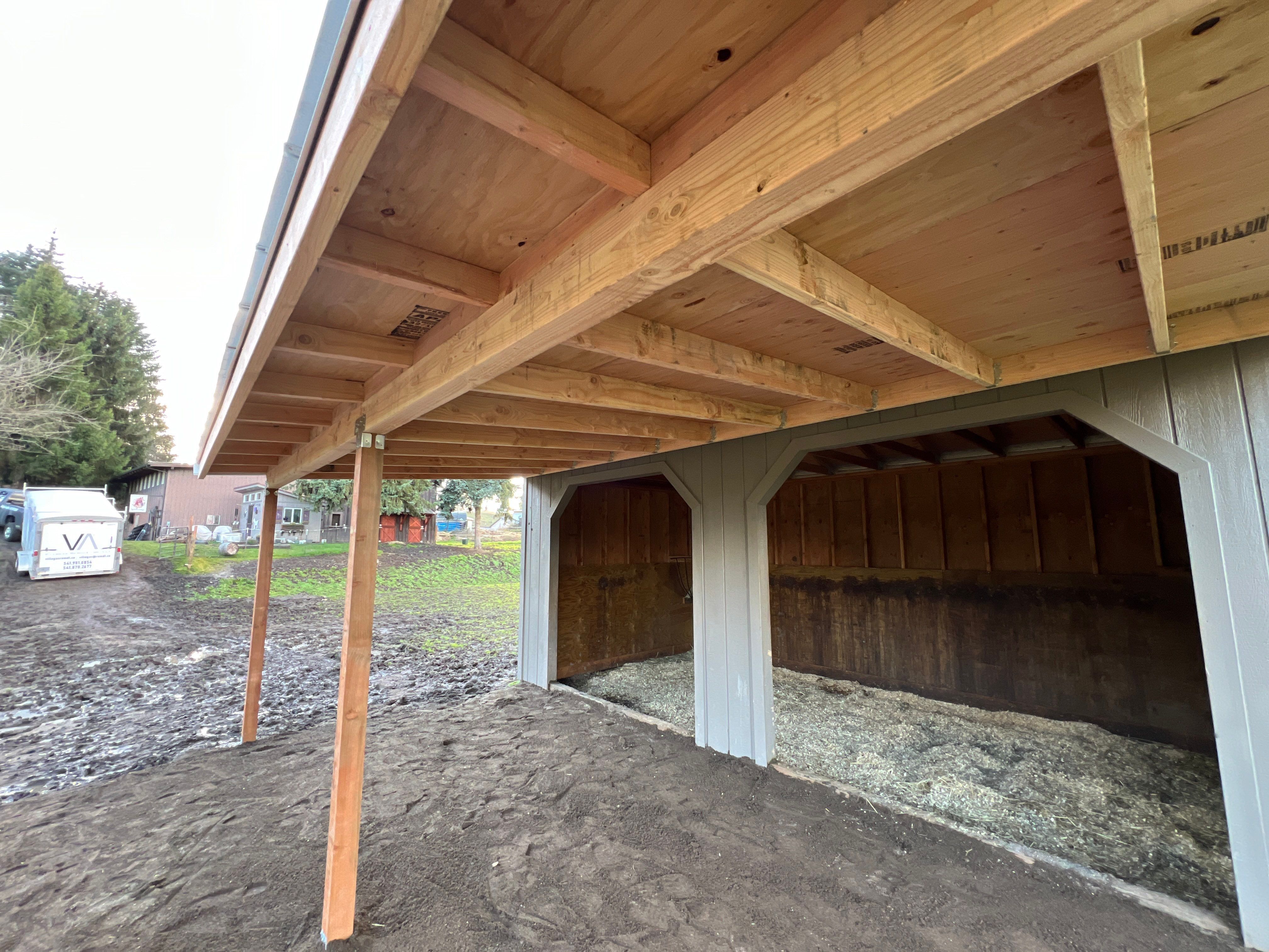 Shed Cover using Pressure Treated Posts by Villegas Remodeling, LLC