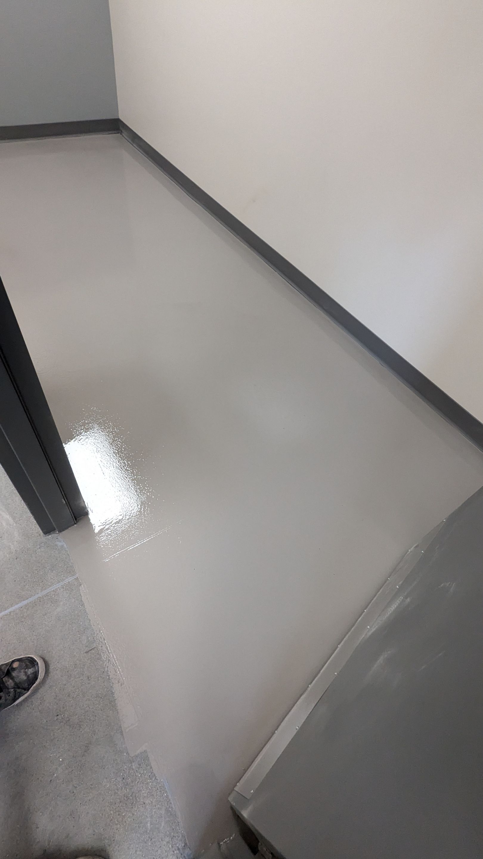 Commercial Floor Transformation using Aurora Accent W/Hypnotic Blue by Croc Coatings, LLC