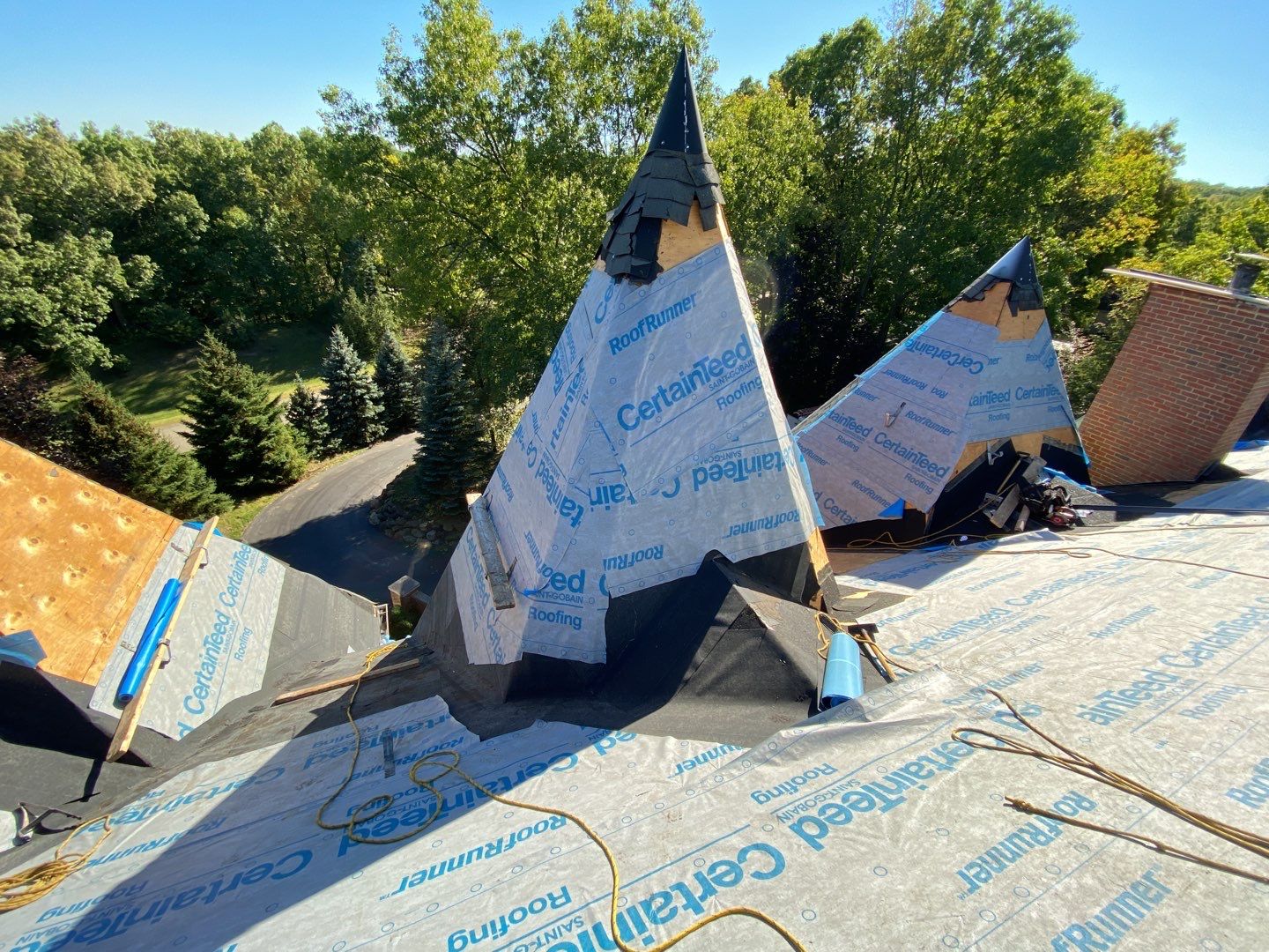 Roof Replacement using CertainTeed Landmark Moire Black by 180 Contractors