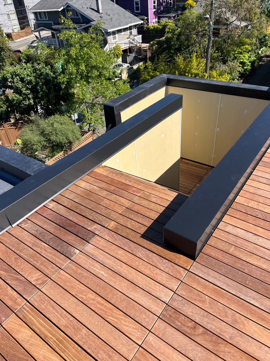 Rooftop Deck using IPE and PVC in Seattle by RoofSmart