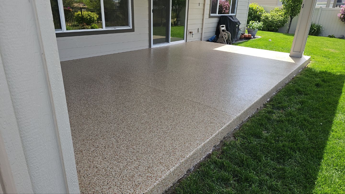 Patio Transformation using Pecan by Croc Coatings, LLC