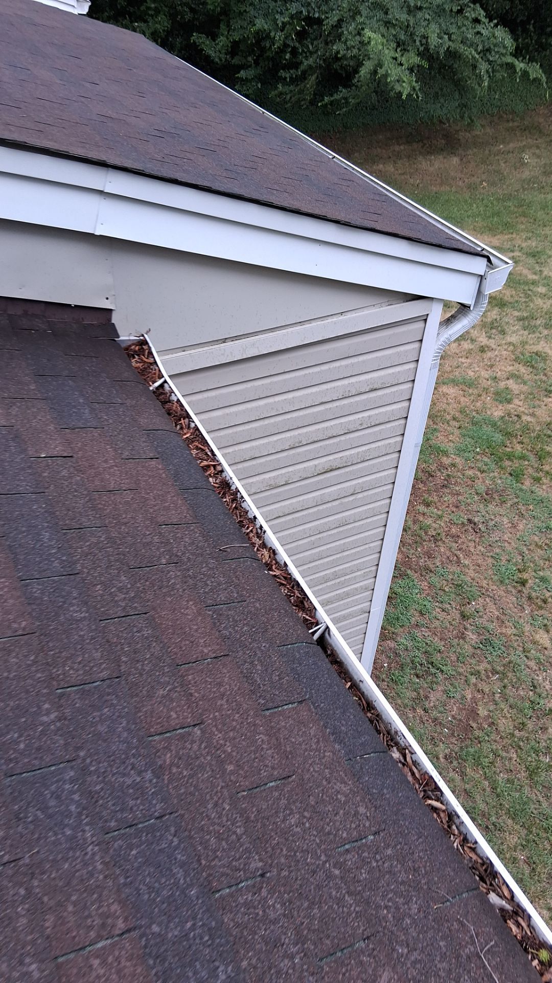 HOA gutter cleaning before photo