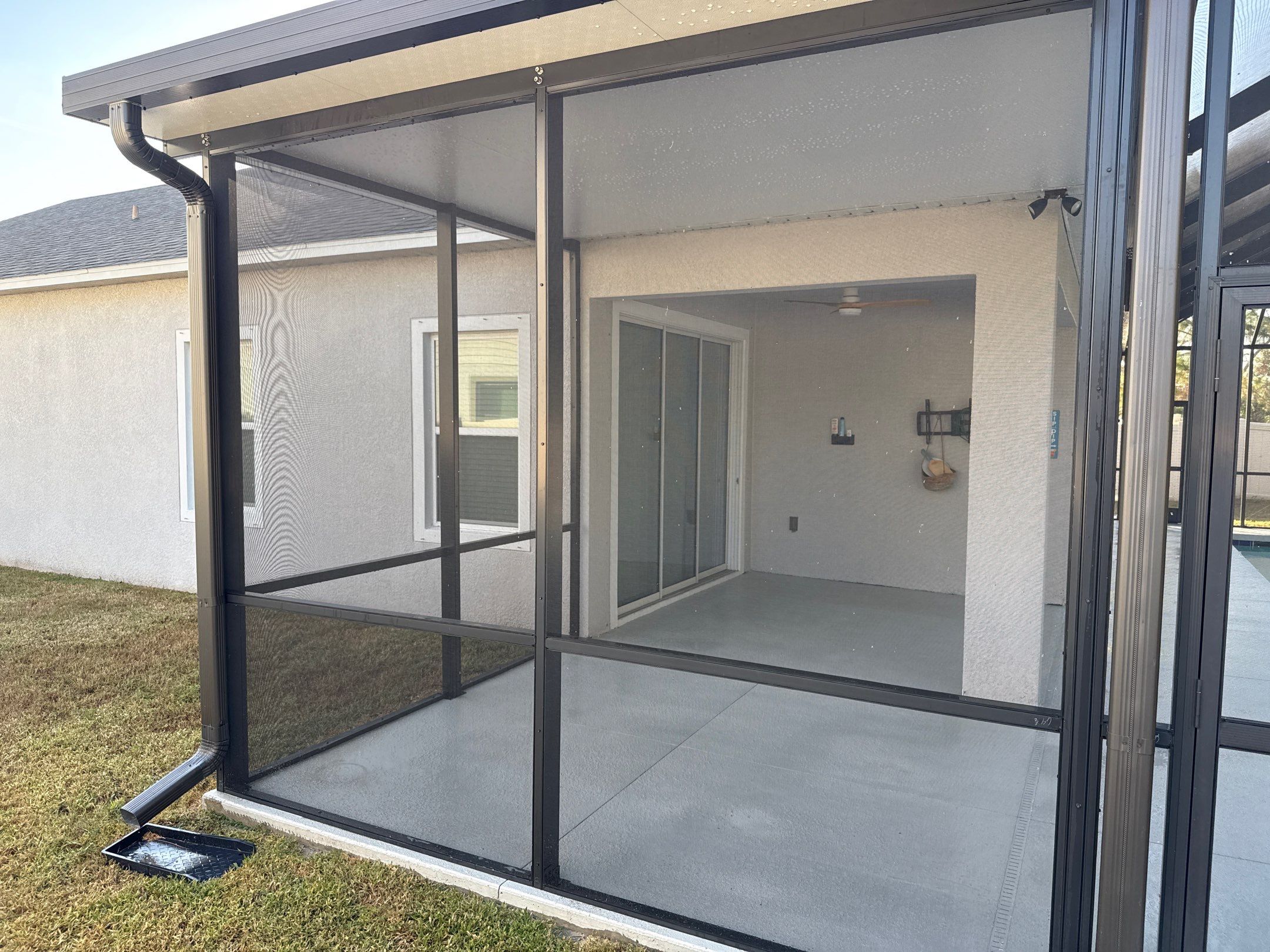 Painted Pool Deck & Screen Enclosure Cleaning | Heron Creek, Palmetto FL by Sunshine AquaWash