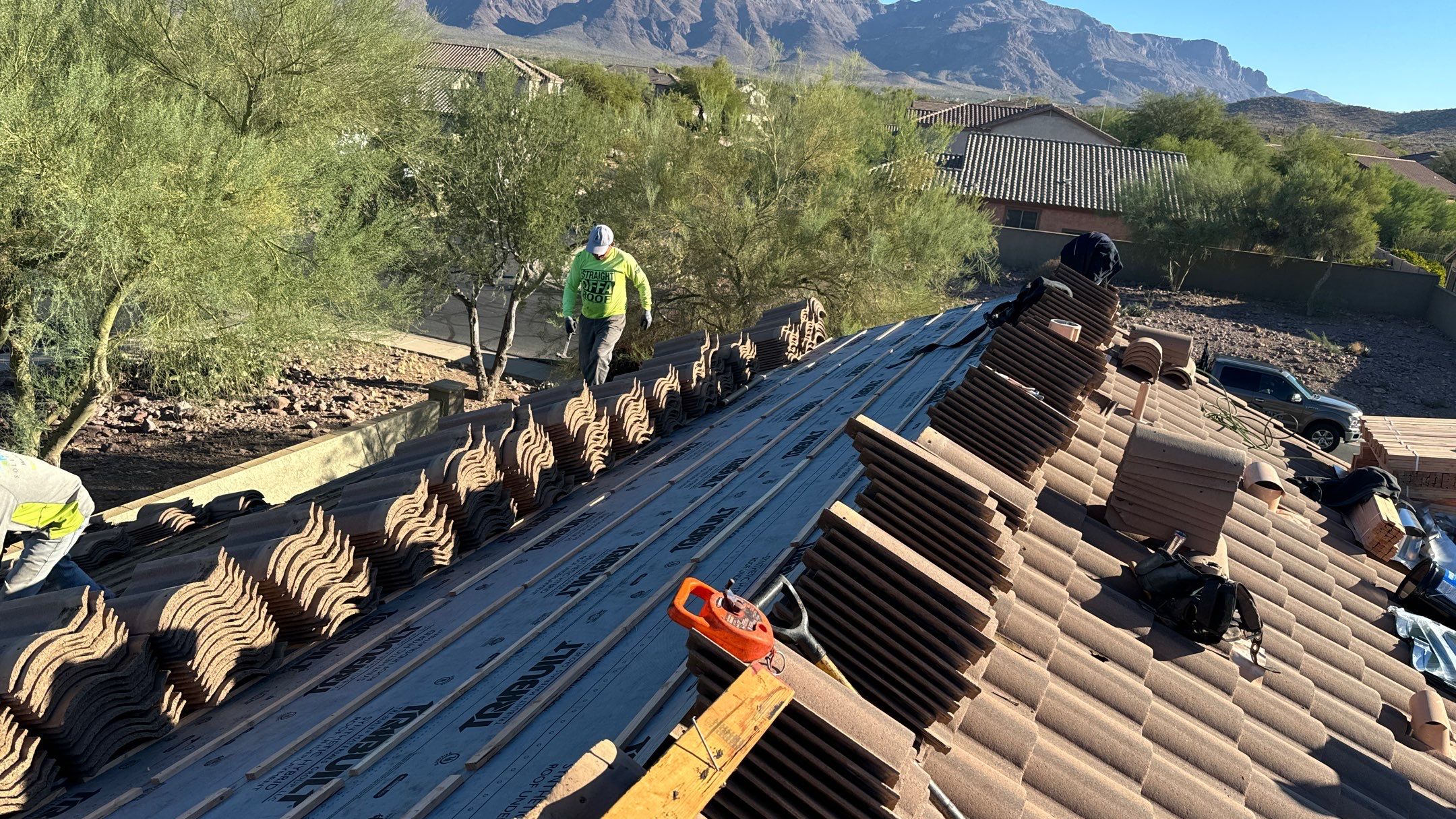 Residential Roofing Installation using Clay Tile by Weather-Tite Exteriors LLC