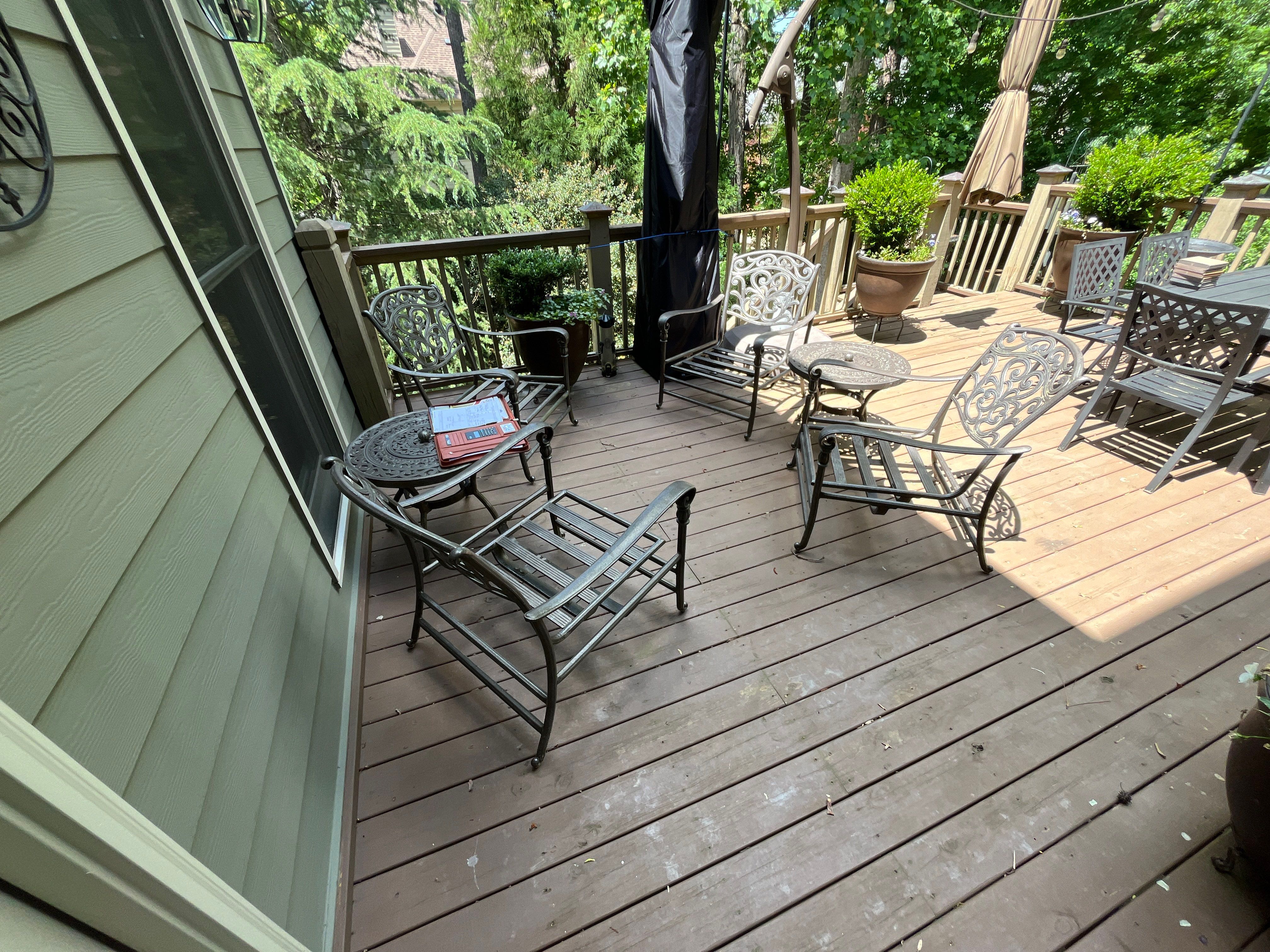 Tucker, GA Covered Porch Build and Deck Replacement using Deckorators Voyage Series Decking by Nelson Exteriors 
