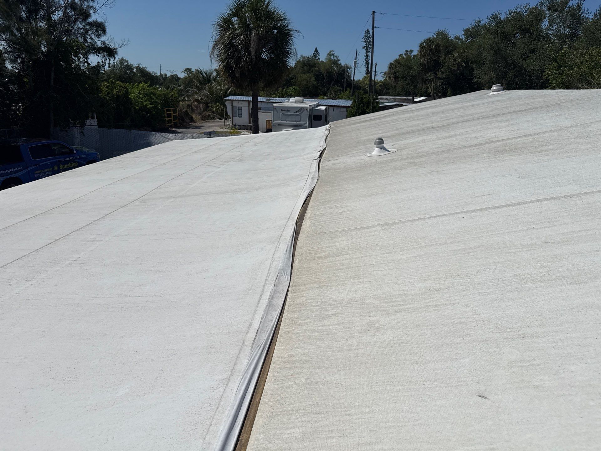 Mobile Home Soft Wash & TPO Roof Cleaning in Plaza Estates – Bradenton, FL by Sunshine AquaWash