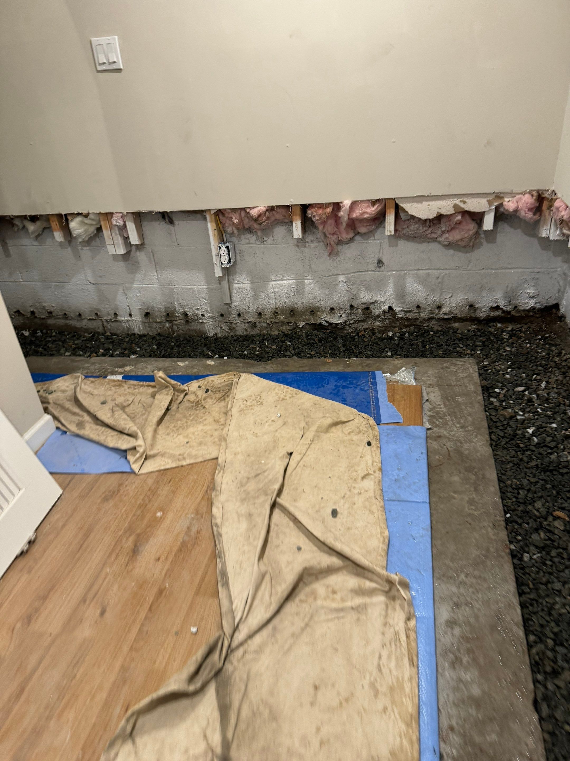 Interior French Drain & Wall Vapor Barrier Boonton NJ by Pure Service Pro, LLC 
