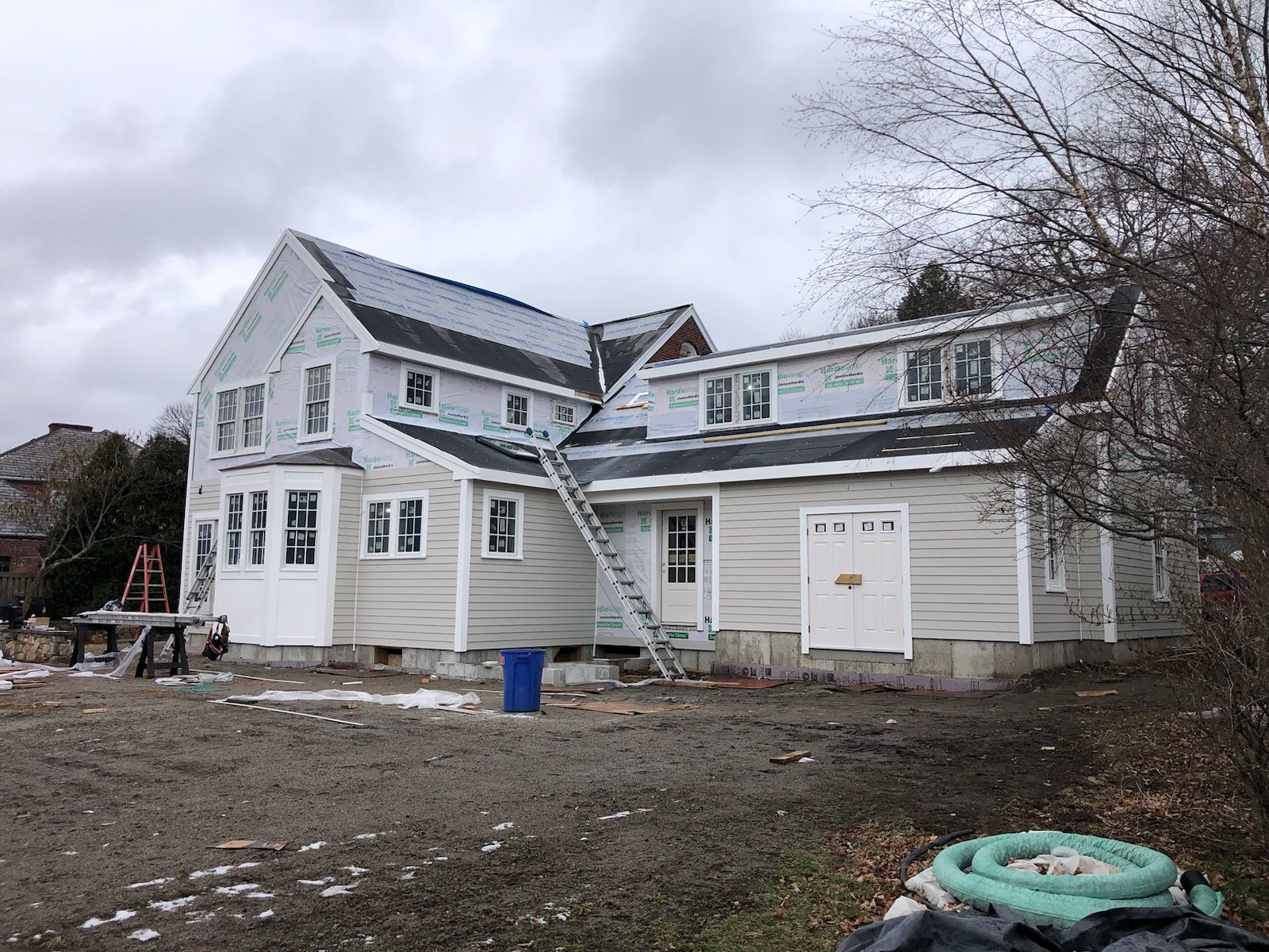 Siding on new construction in Brookline, MA by UBrothers Construction