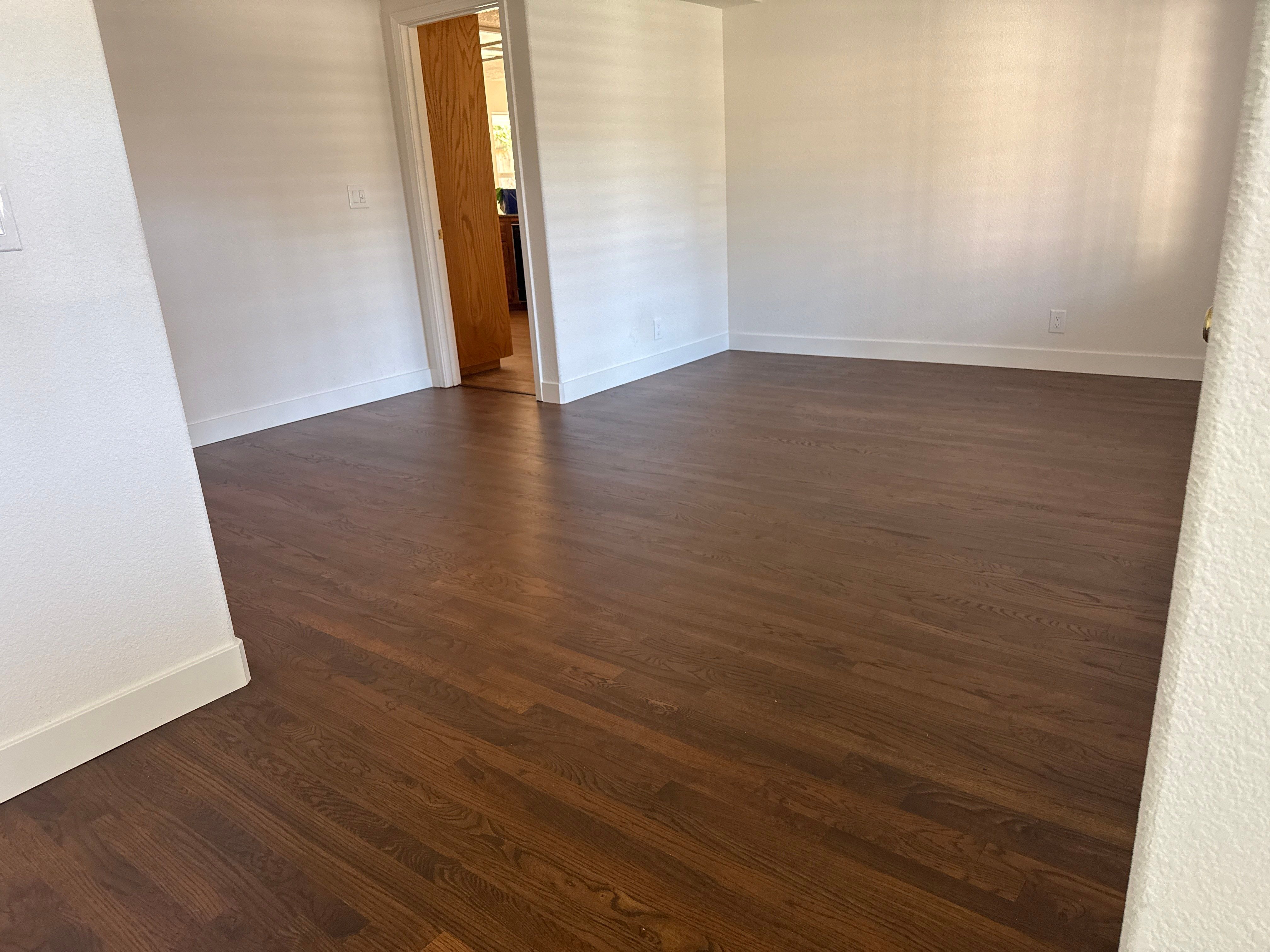 Custom Red Oak Hardwood Floor Installation and Finishing in Roseville by Footprints Floors South Sacramento
