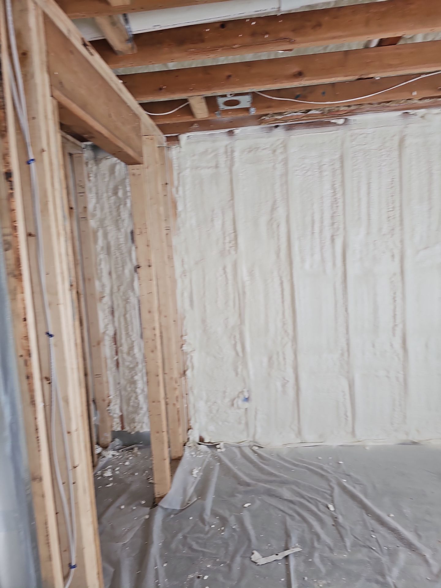 Basement Exterior Walls using Closed Cell Spray Foam by NYS Foam & Energy
