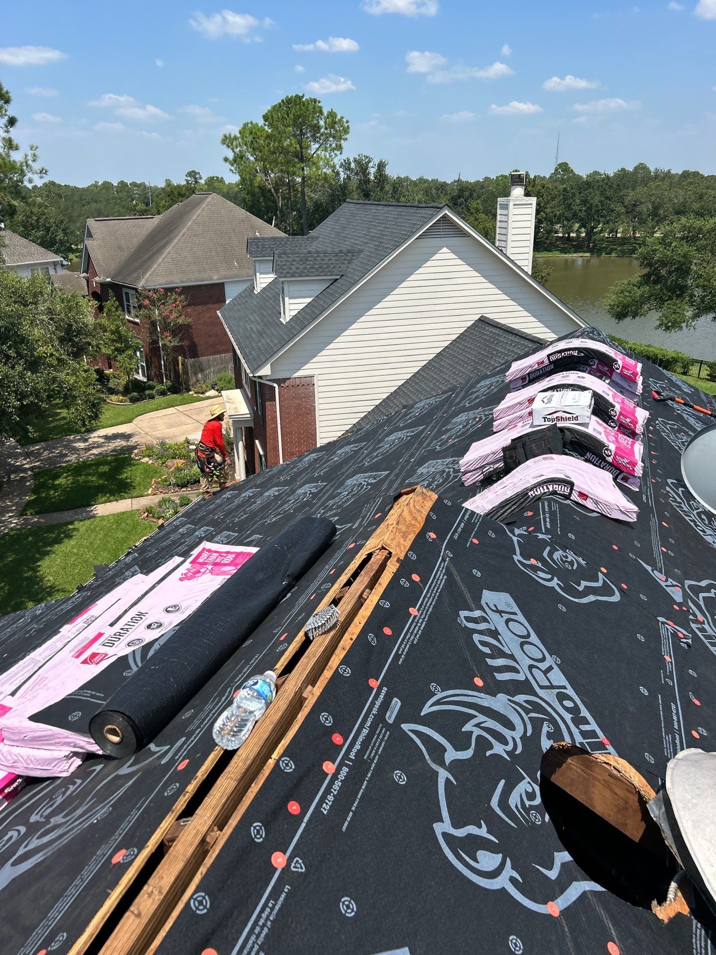 Residential Roofing Installation using Owen's Corning Duration (Lifetime) Shingles by Roof Repair Company