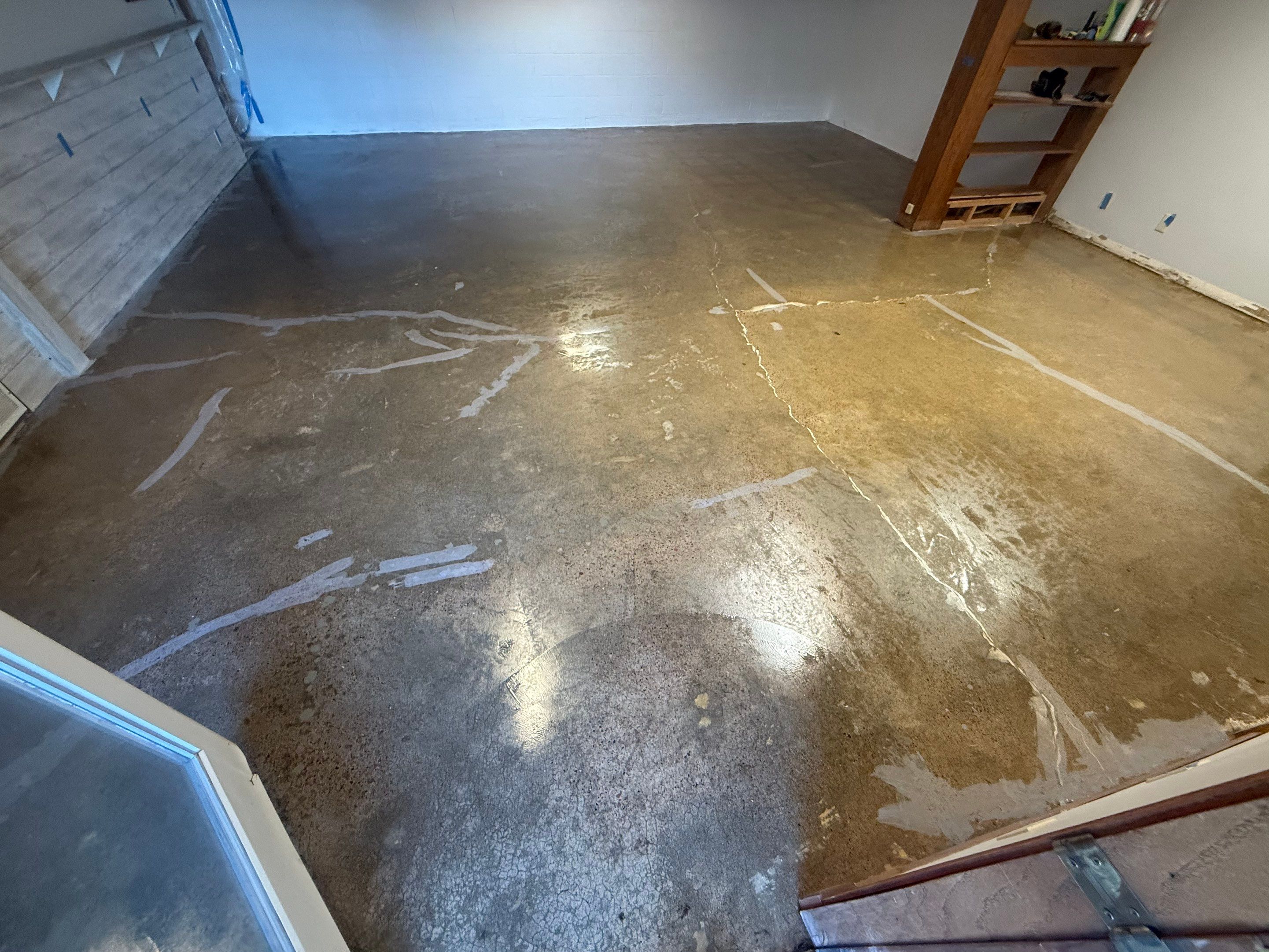 Solid Color Concrete Floor Coating for Renner Basement by Select Painting, Coatings & Garage Cabinets