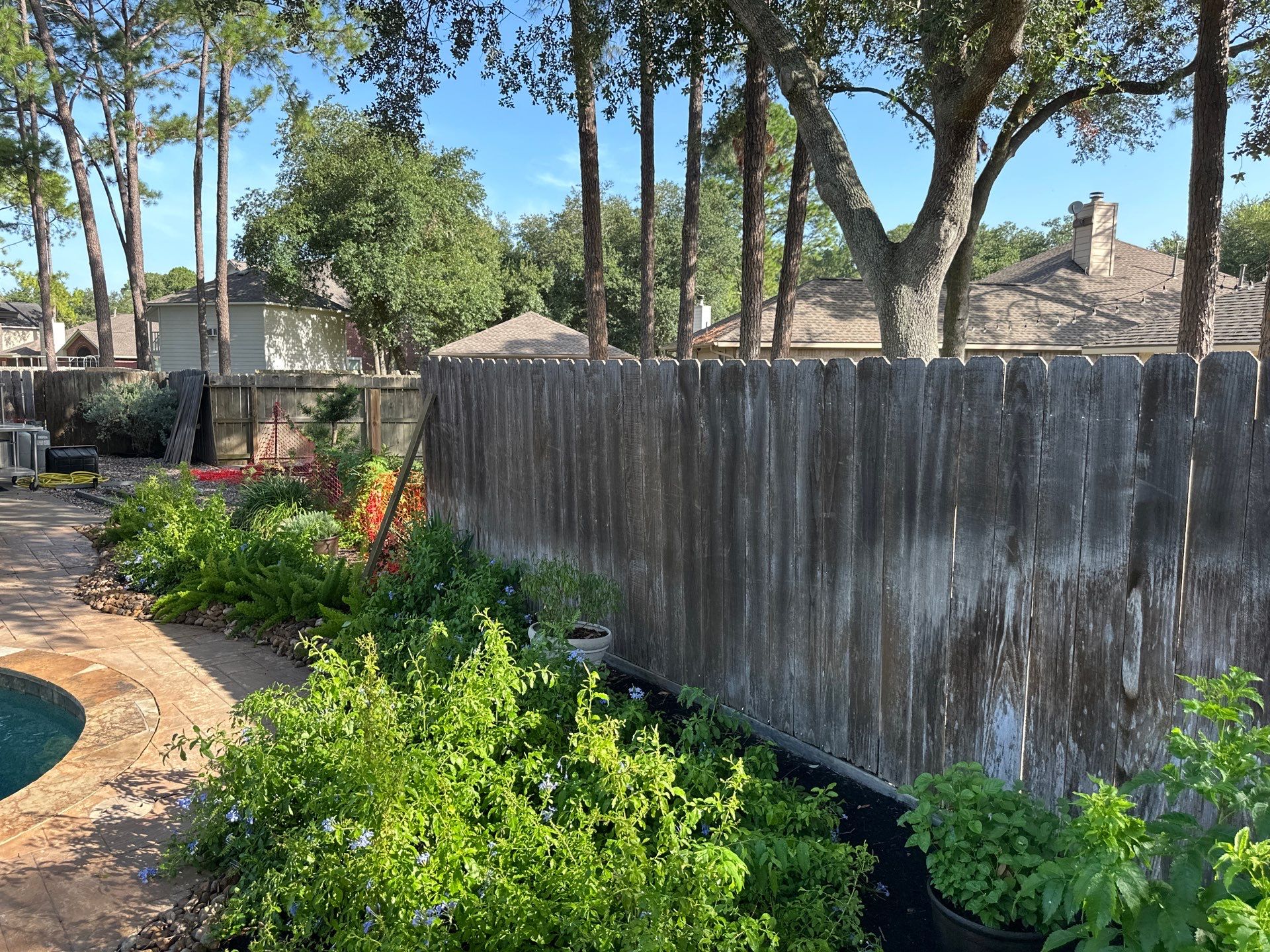 Wood fence project in Cypress by Tim's Fences