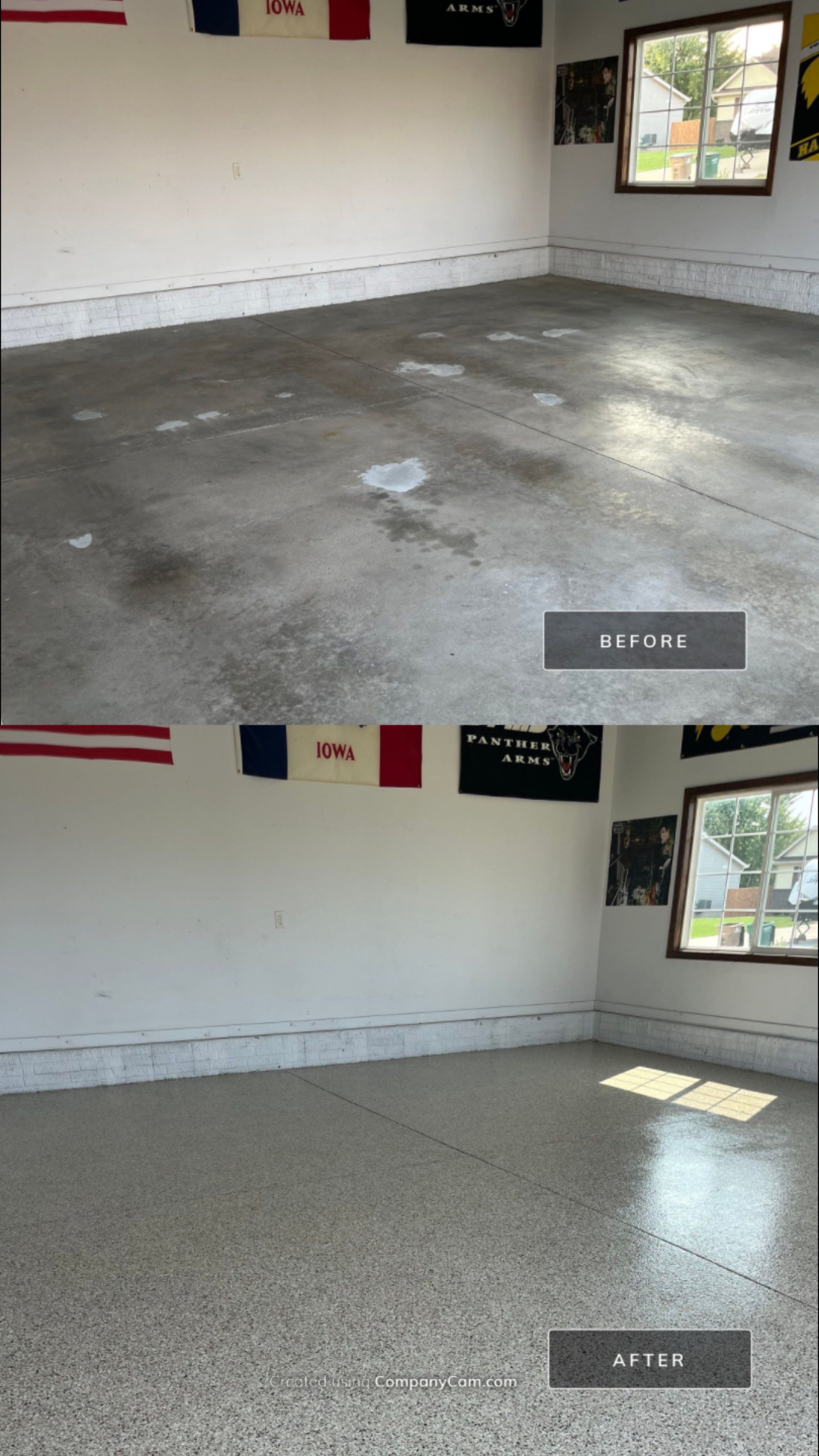 Bondurante Driftwood Garage Floor Coatings by Revival Concrete Coatings