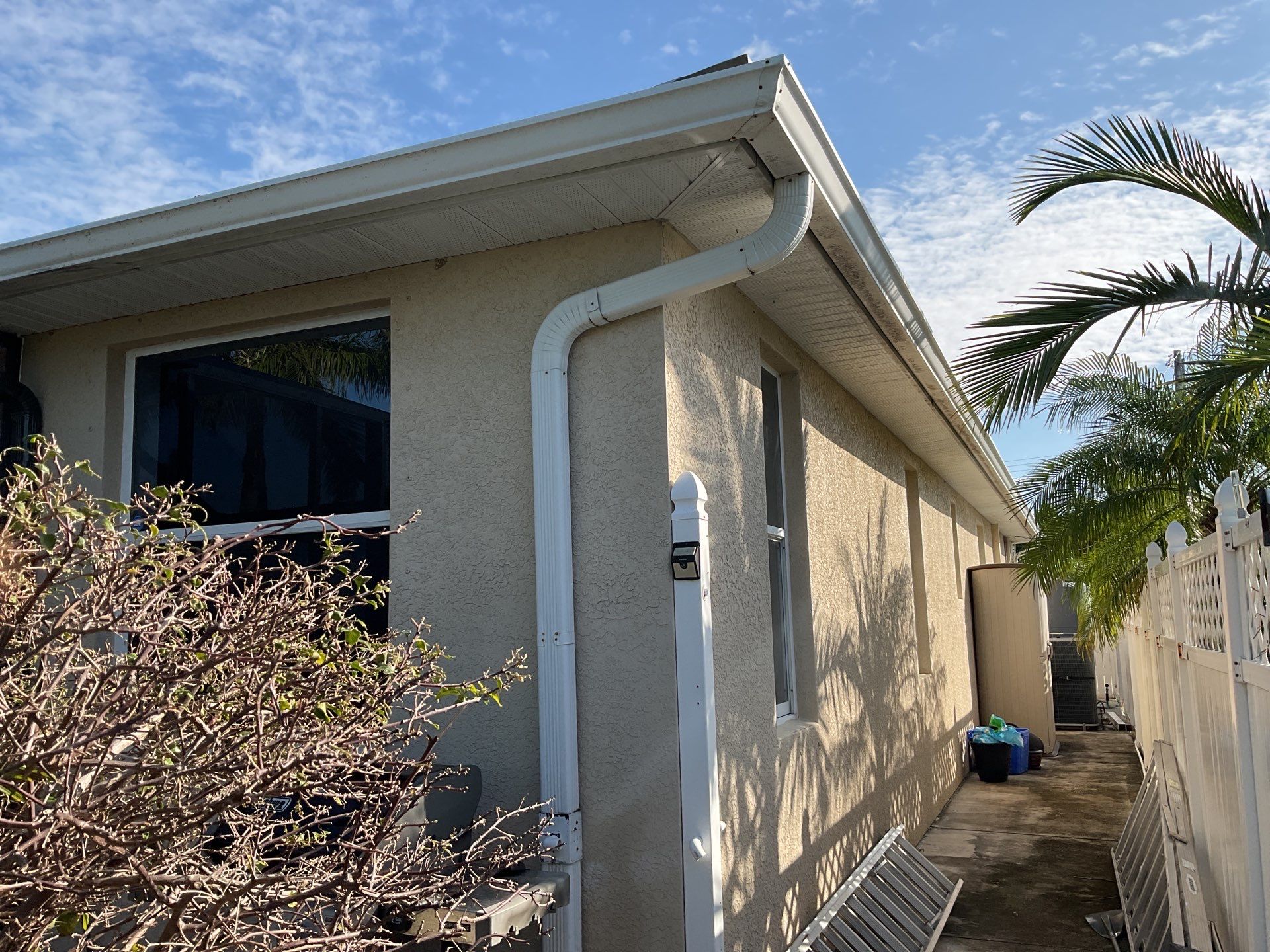 Brown Seamless Gutters Installation in Cape Coral FL by Gutter Professors