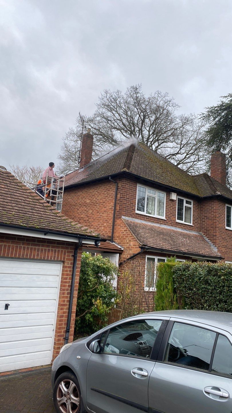 Roof Cleaning and Biocide Treatment using Honda 15lpm Low Pressure Washing Machine by Ges Exterior Cleaning ltd
