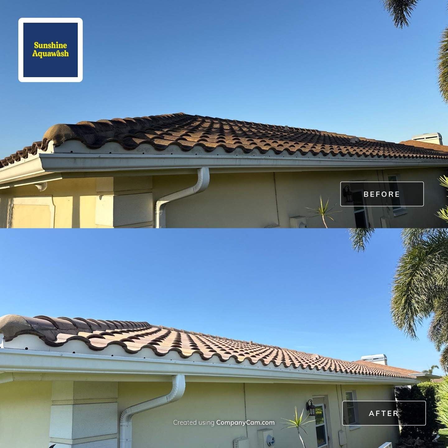 Concrete Tile Roof Cleaning in Village Green – Bradenton, FL | No Walking on Tiles! by Sunshine AquaWash