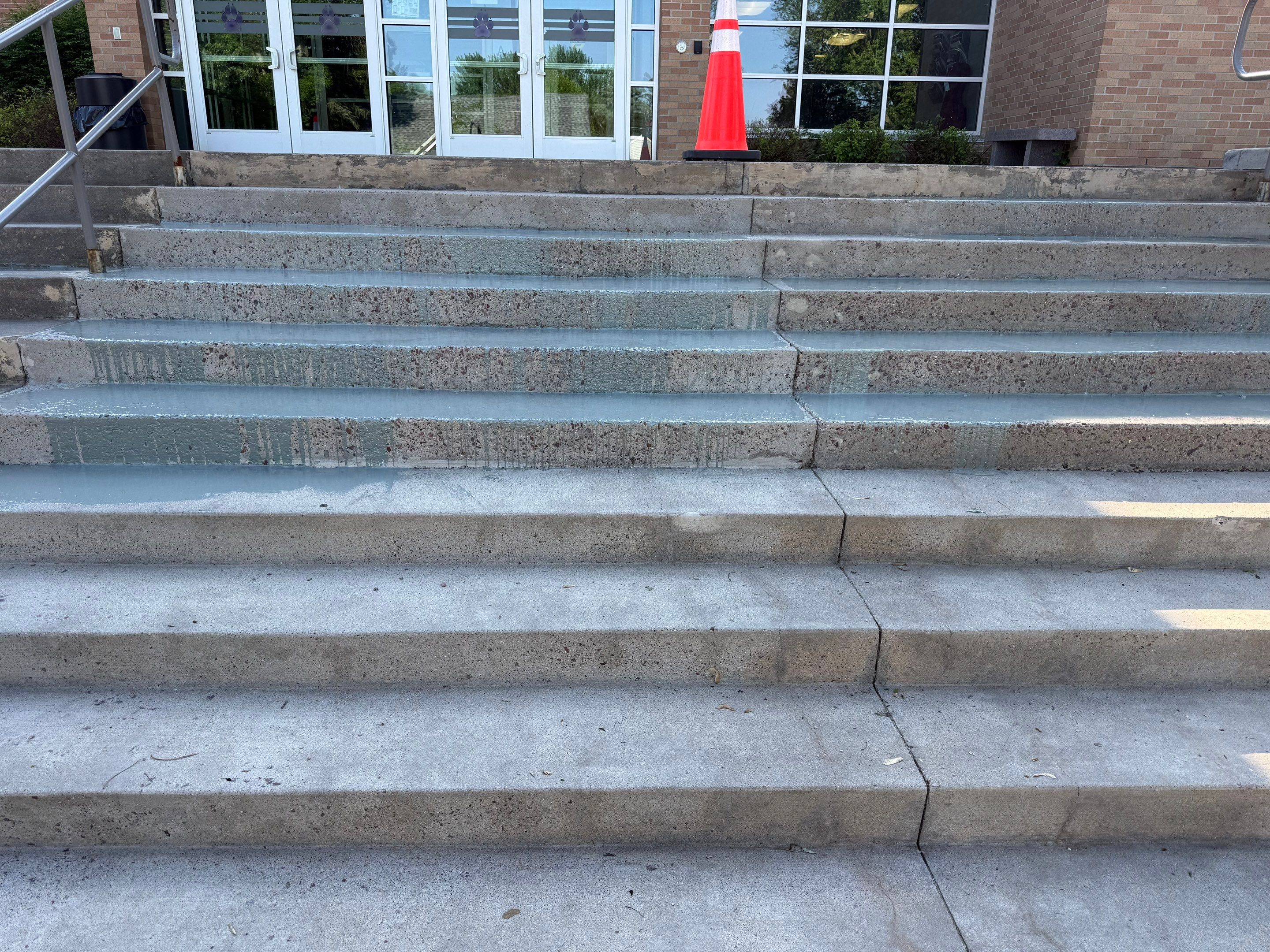 Concrete Stair Repair and Protective Coating in Sioux Falls by Select Painting, Coatings & Garage Cabinets