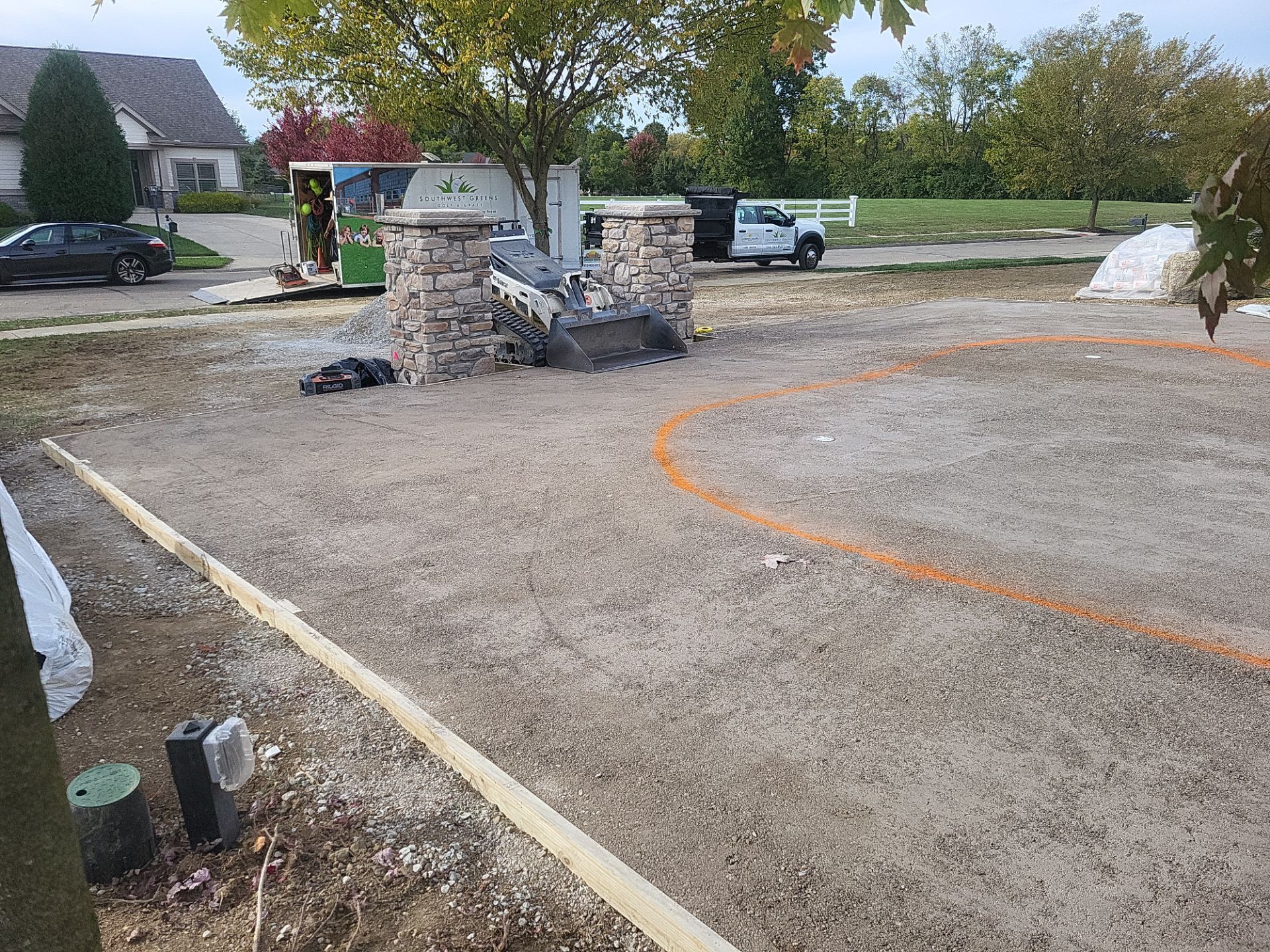 Residential Golf Green and Modern Paver Patio Installation in Centerville by Southwest Greens Midwest